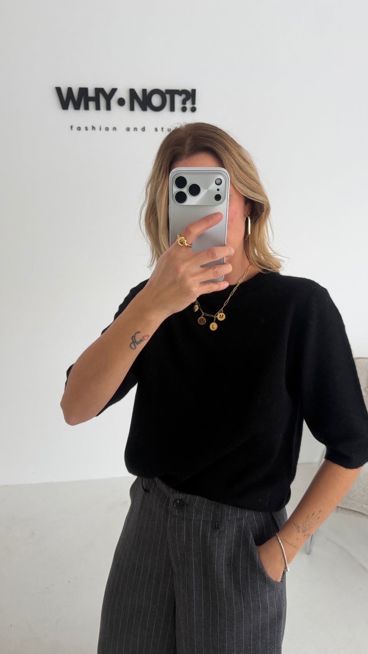 Halbarm Shirt schwarz