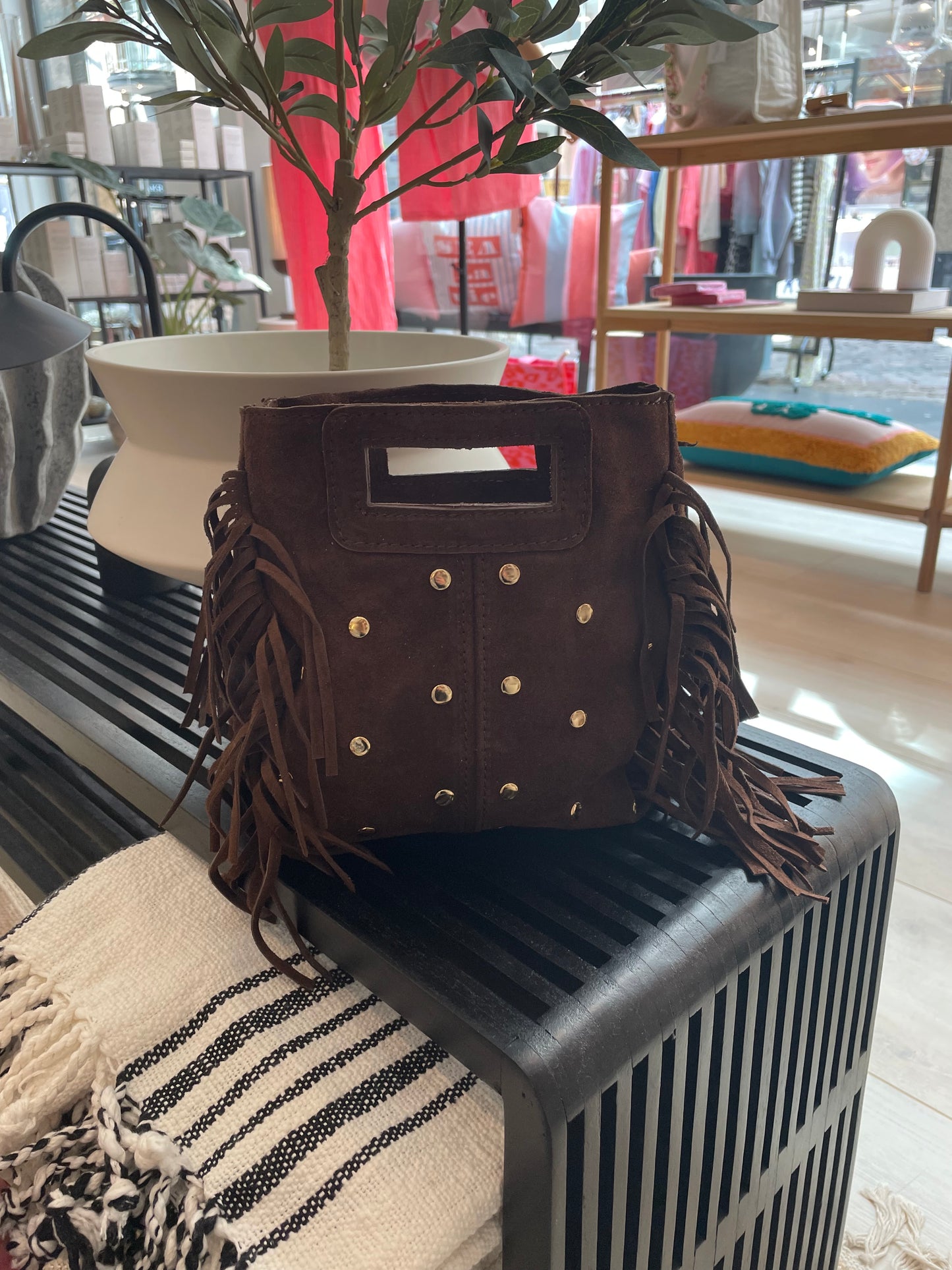 Fransentasche Boho braun