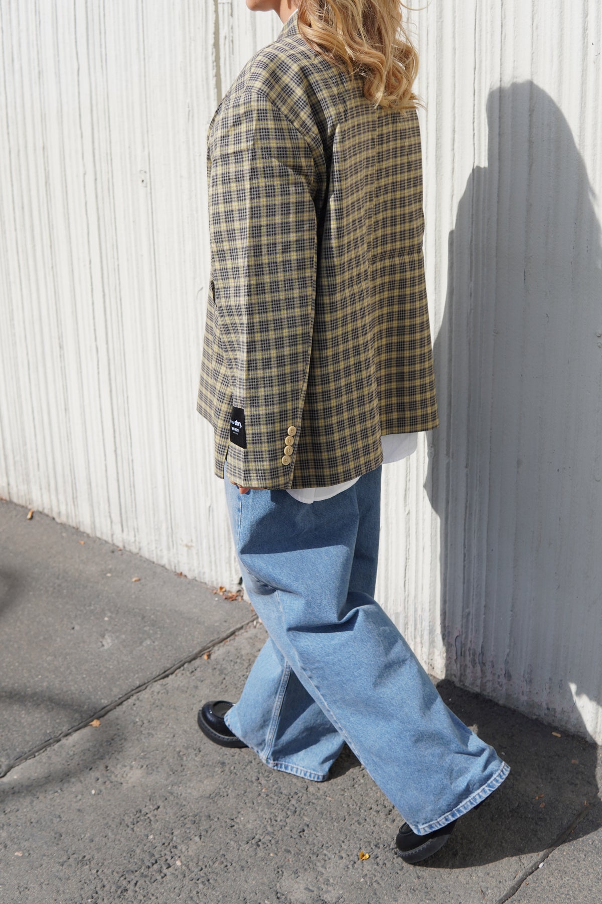 THE STATEMENT yellow check Blazer