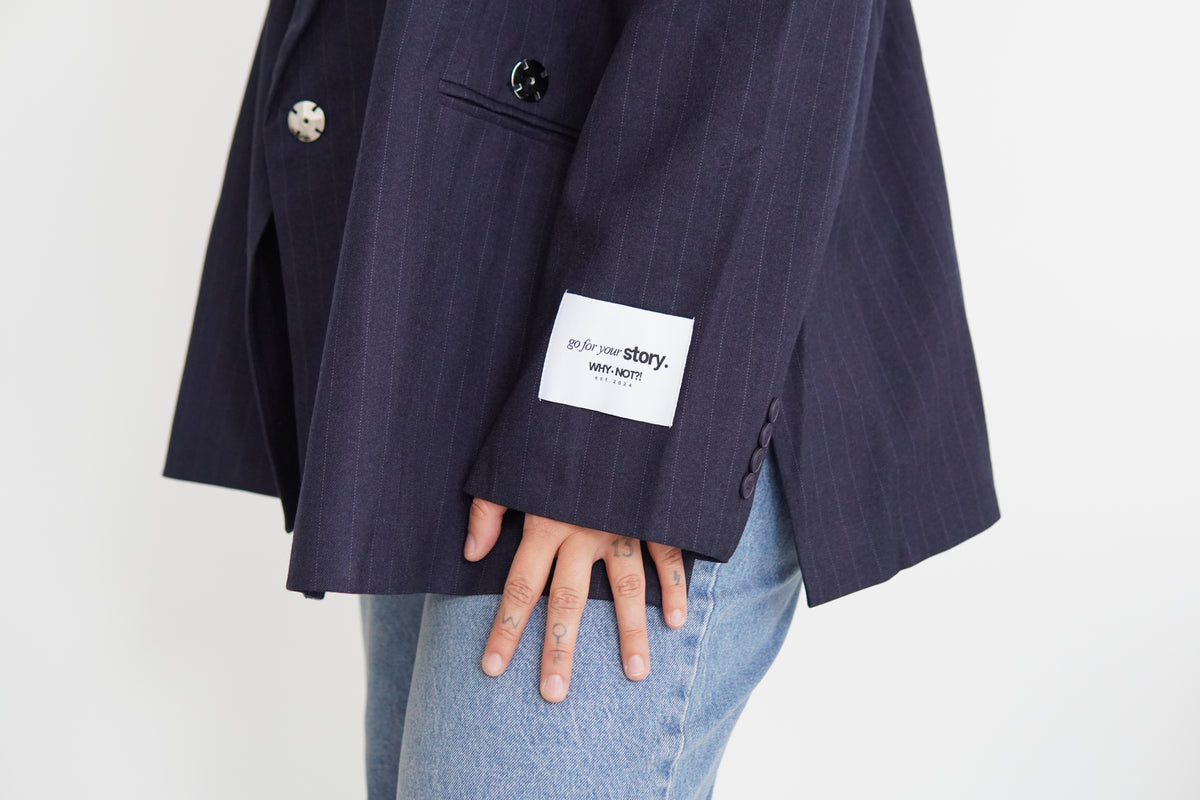 THE STATEMENT Navy Stripes Blazer