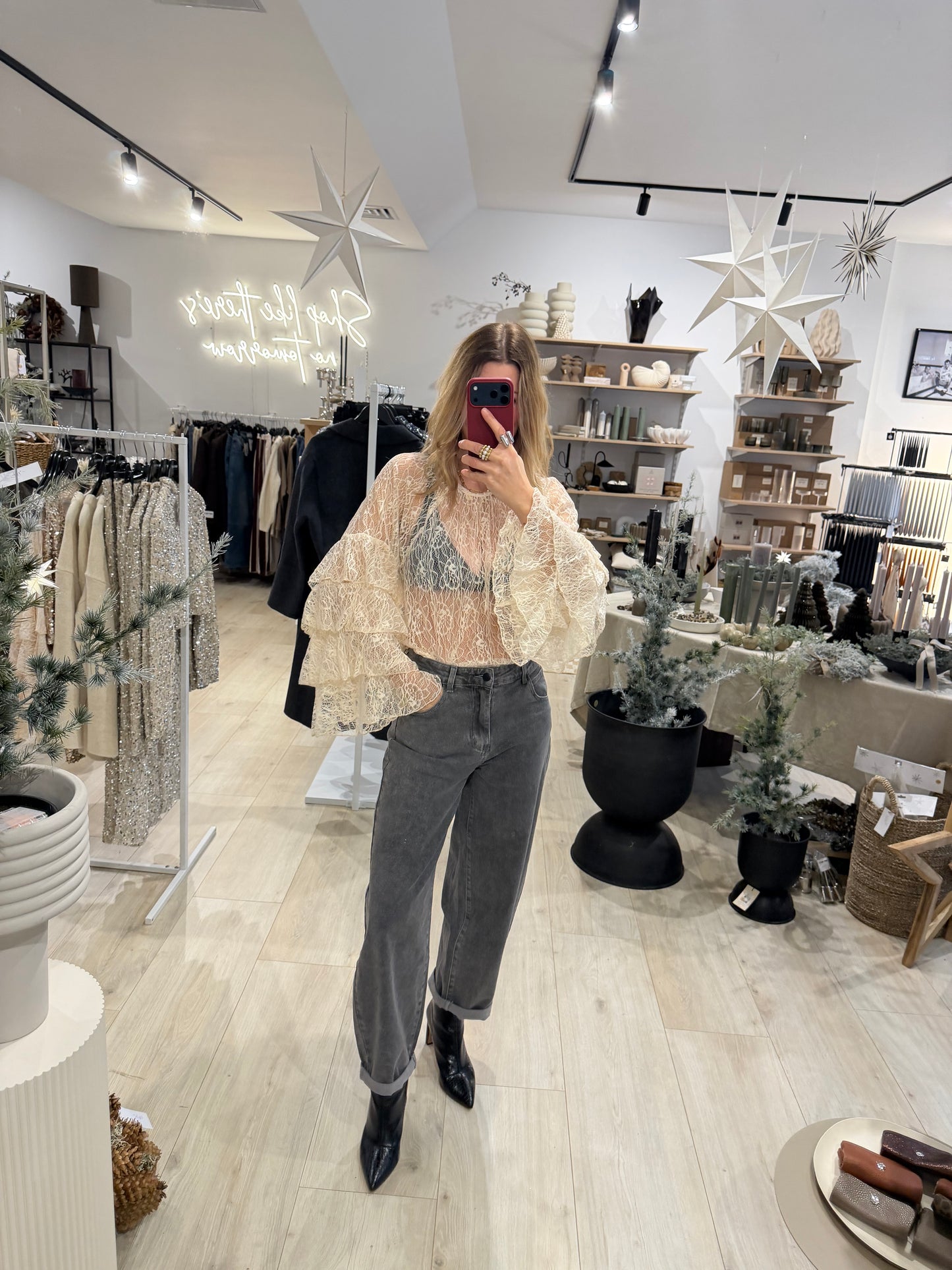 Shirt Clemency Champagner mit Volants