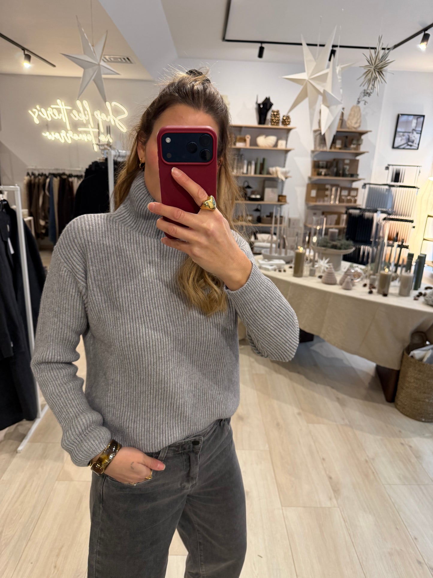 Rollkragenpullover Ellen grau