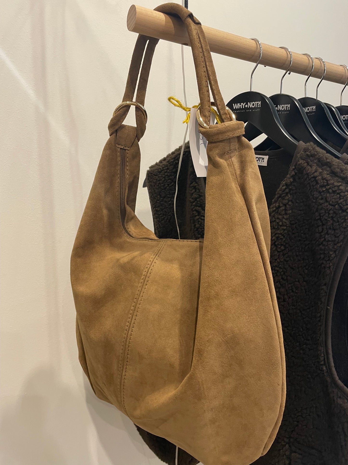 Schultertasche Wildleder