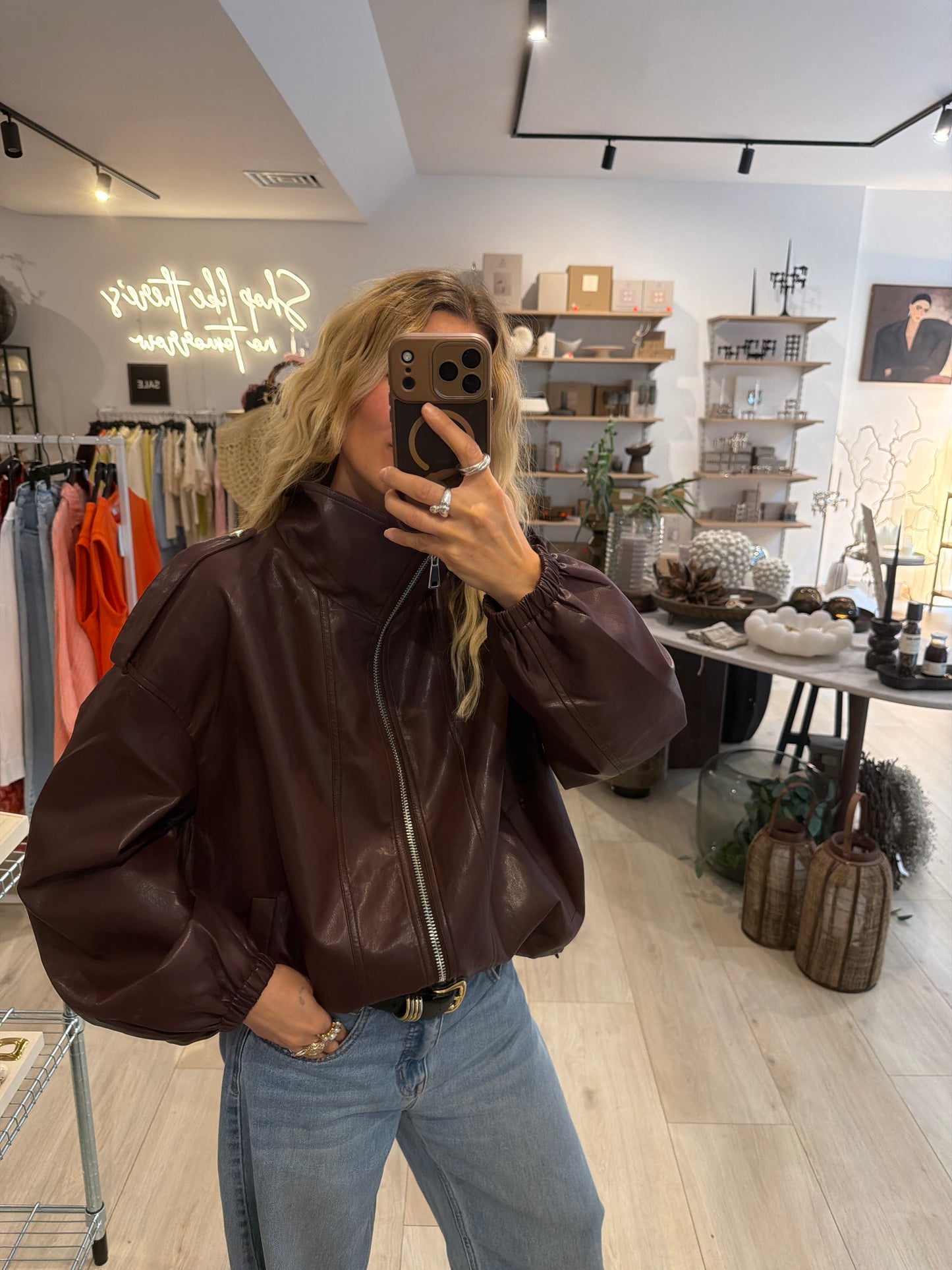 Bikerjacke Eve Bordeaux