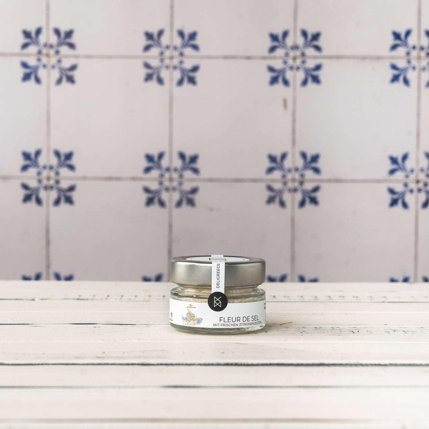 Fleur de Sel Salz mit Zitronenzesten 40g Glas