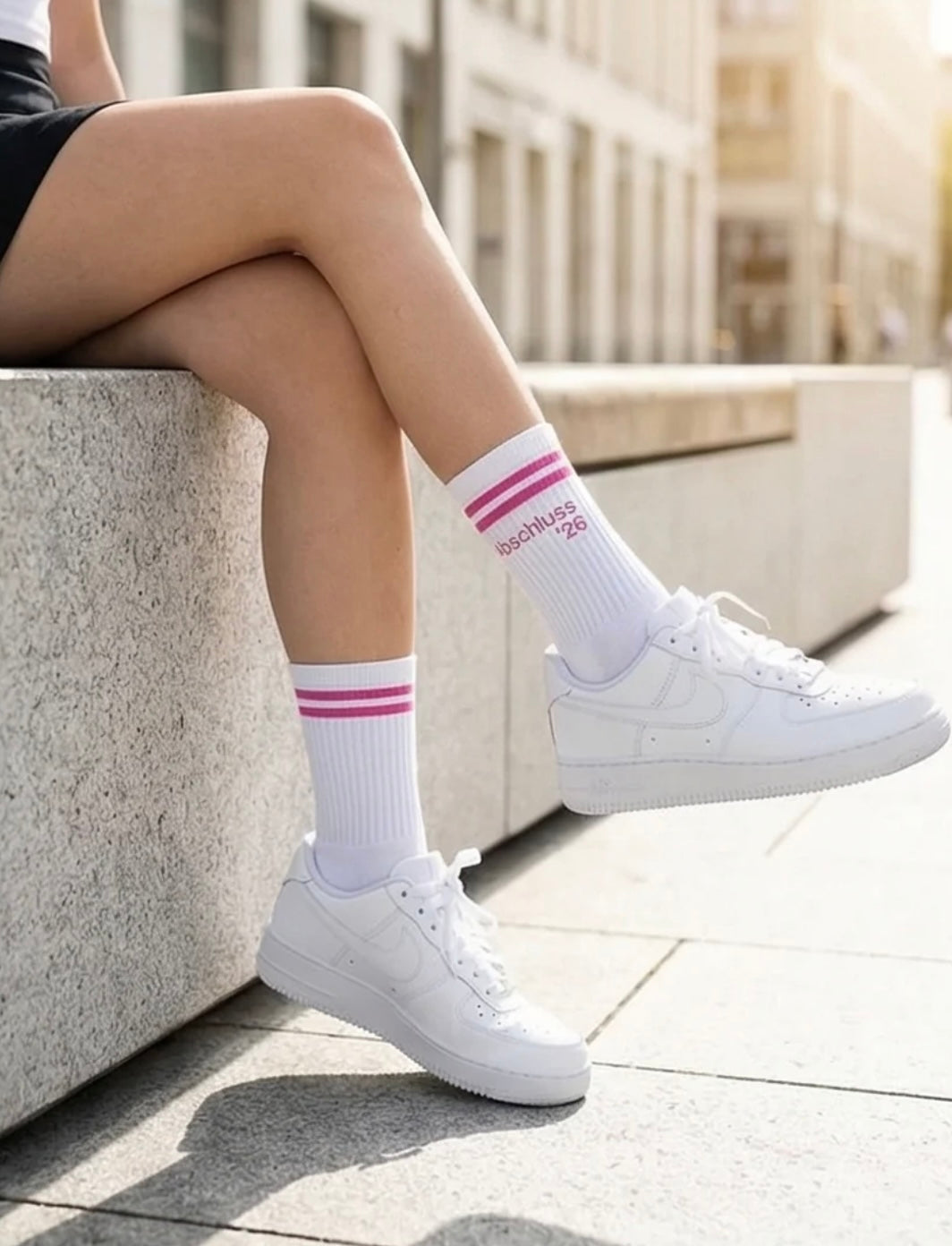 Socken Abschluss26 pink