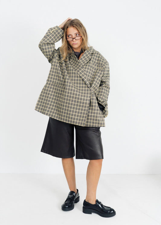 THE STATEMENT yellow check Blazer