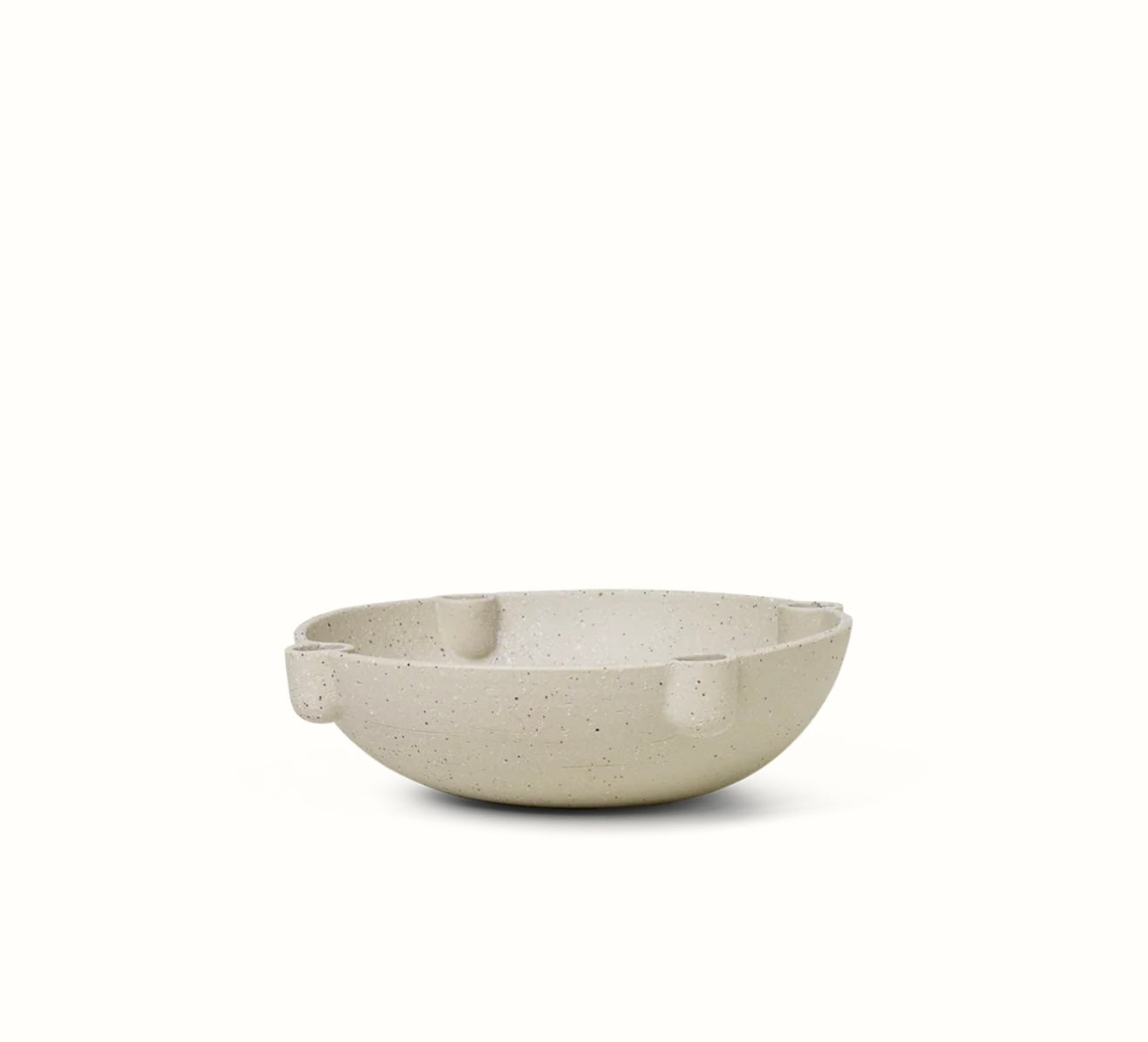 Bowl candle holder light grey