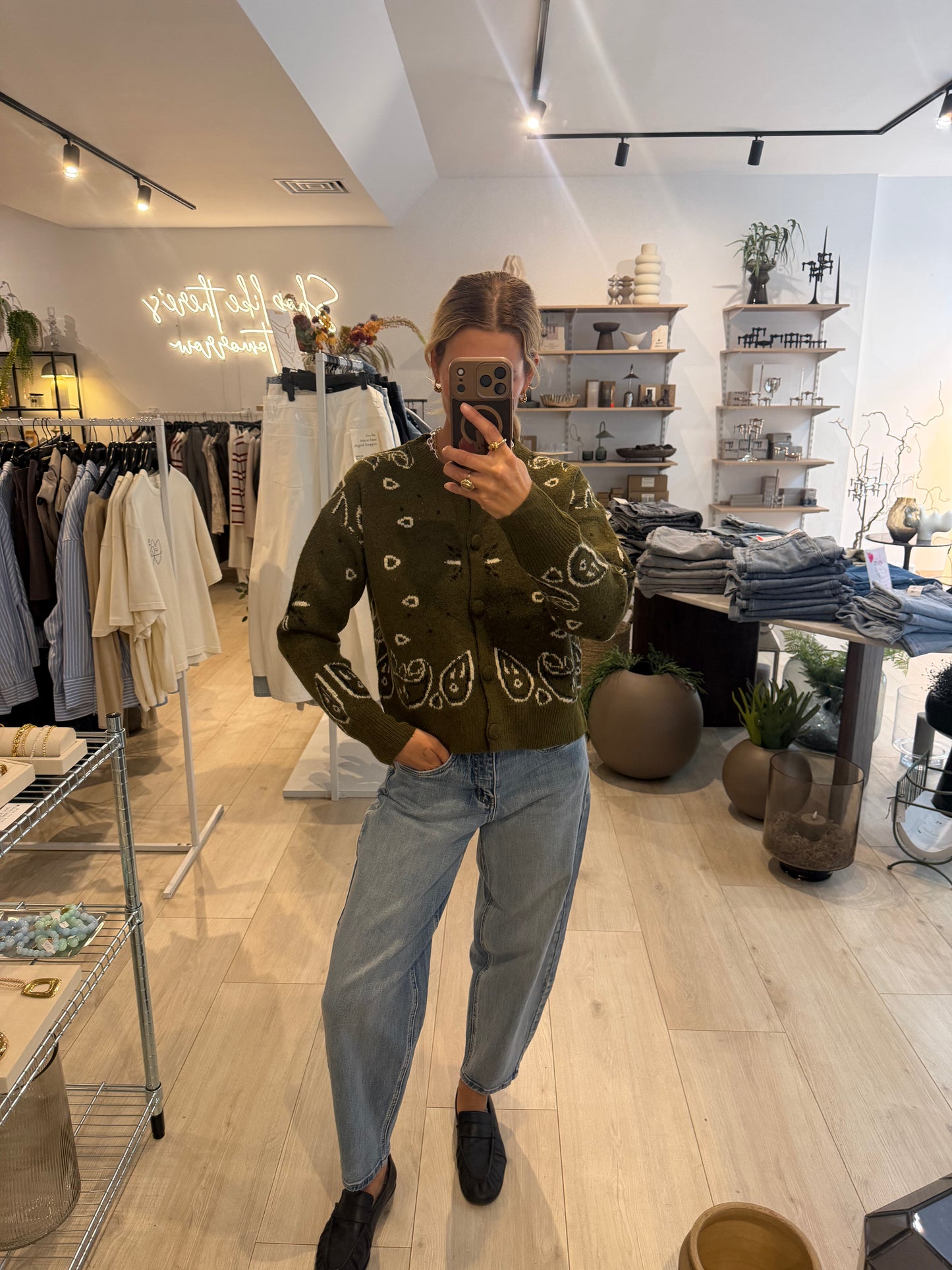 Cardigan Paisley khaki
