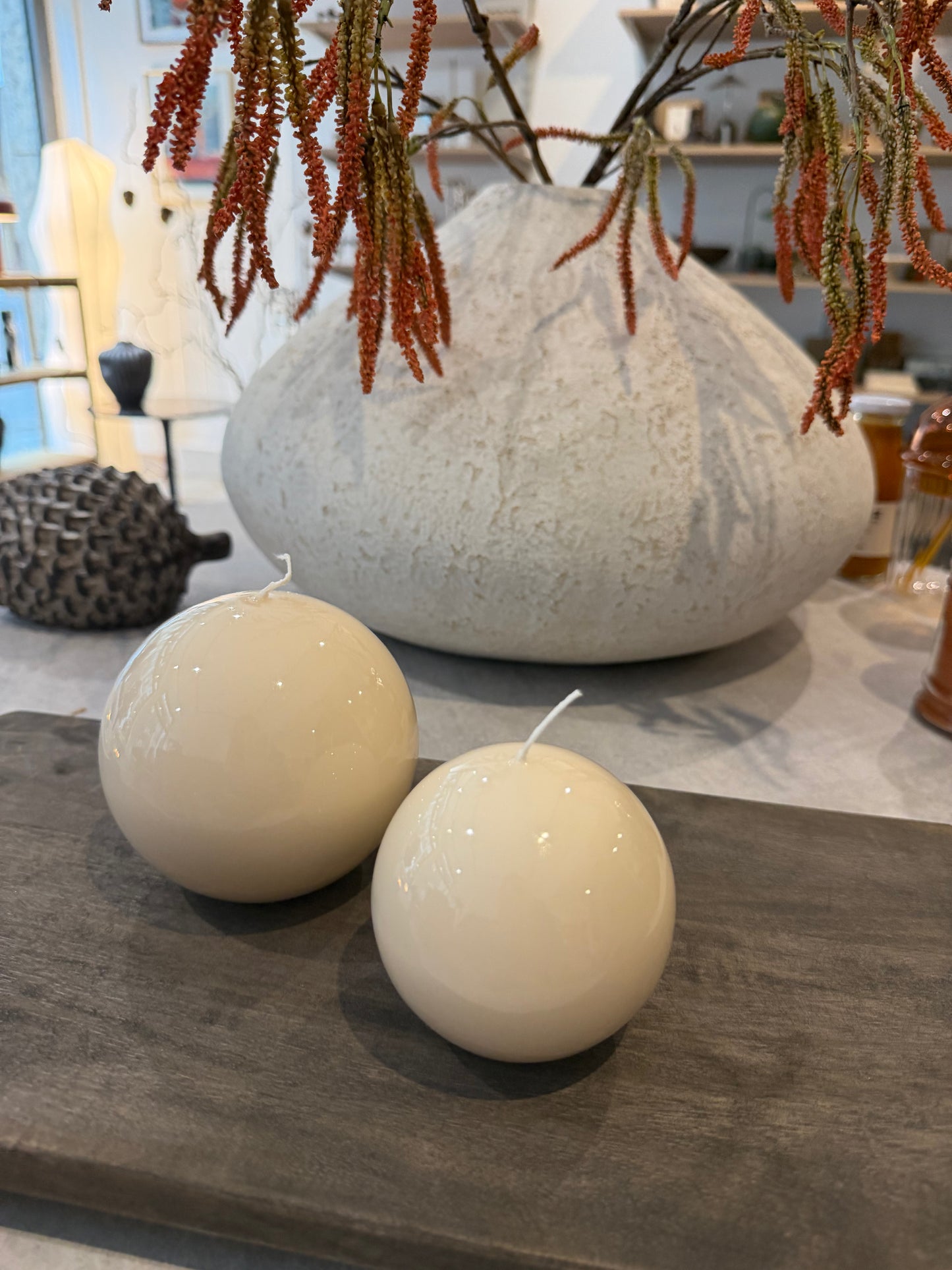 Kugelkerze groß cream