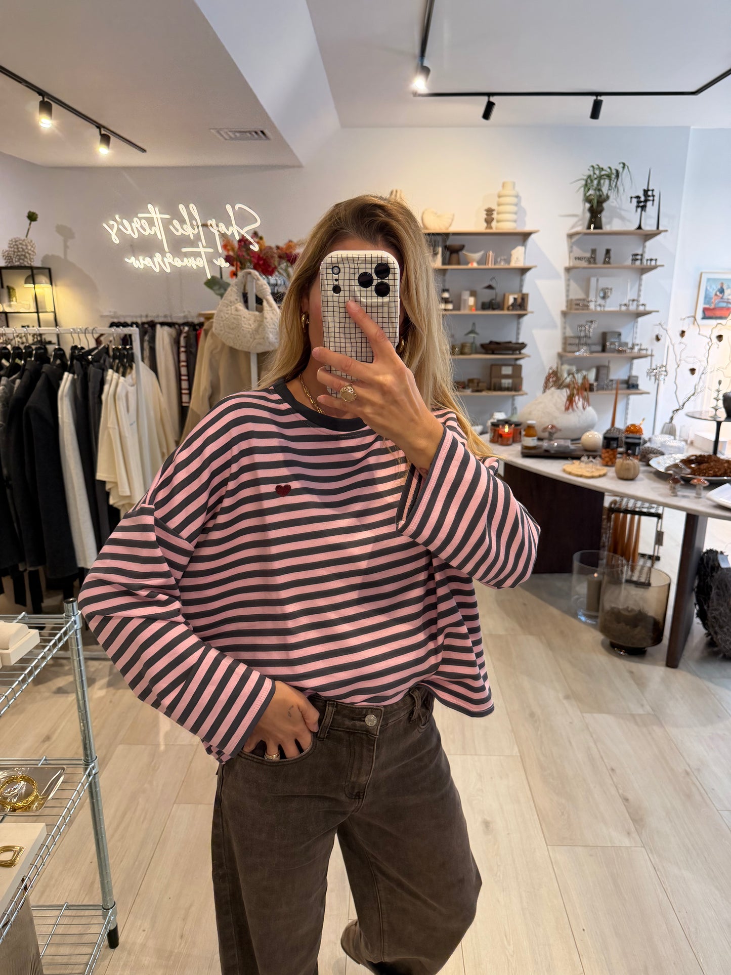 Longsleeve Stripes Grau