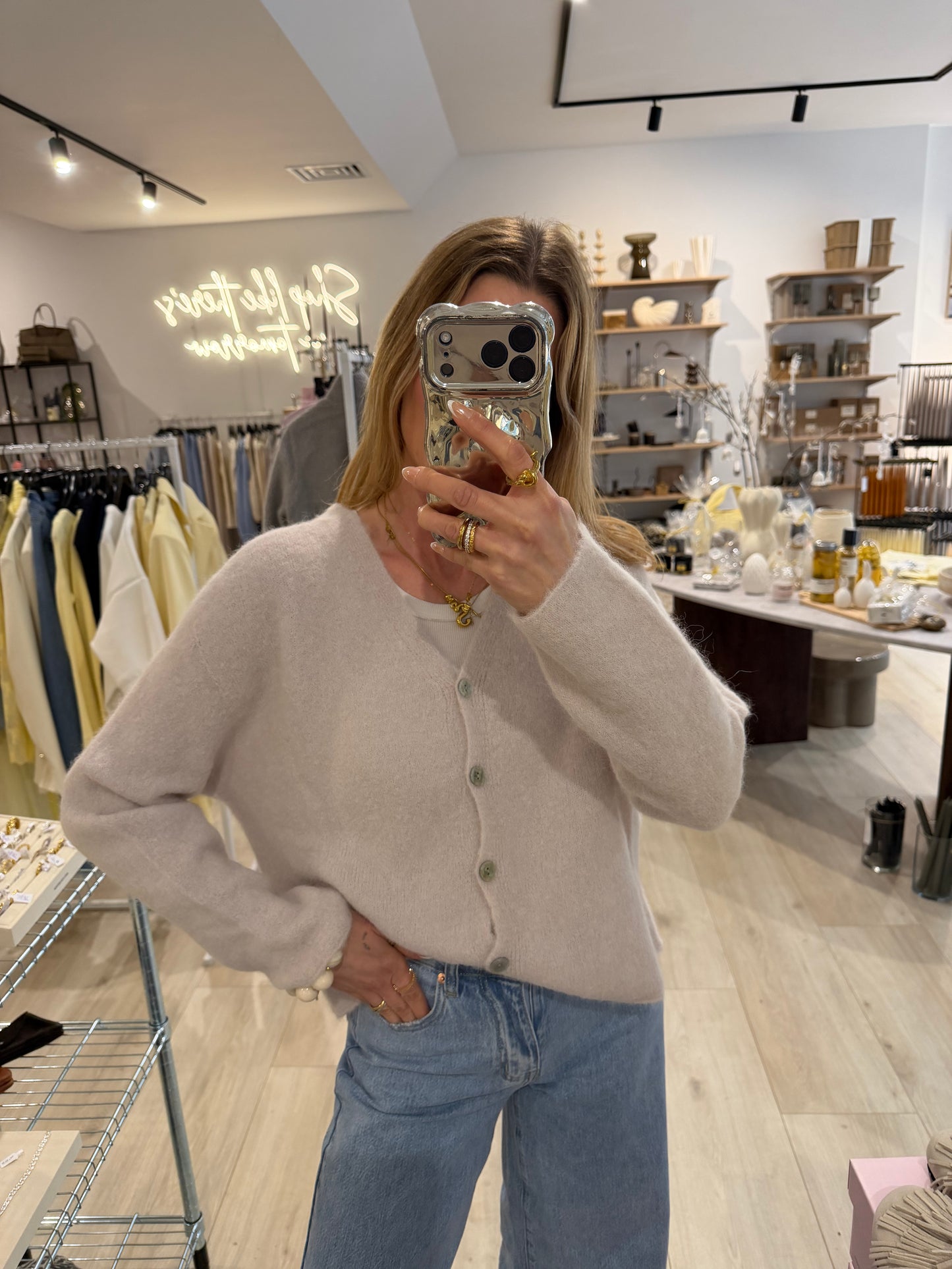 Alpaka Cardigan beige