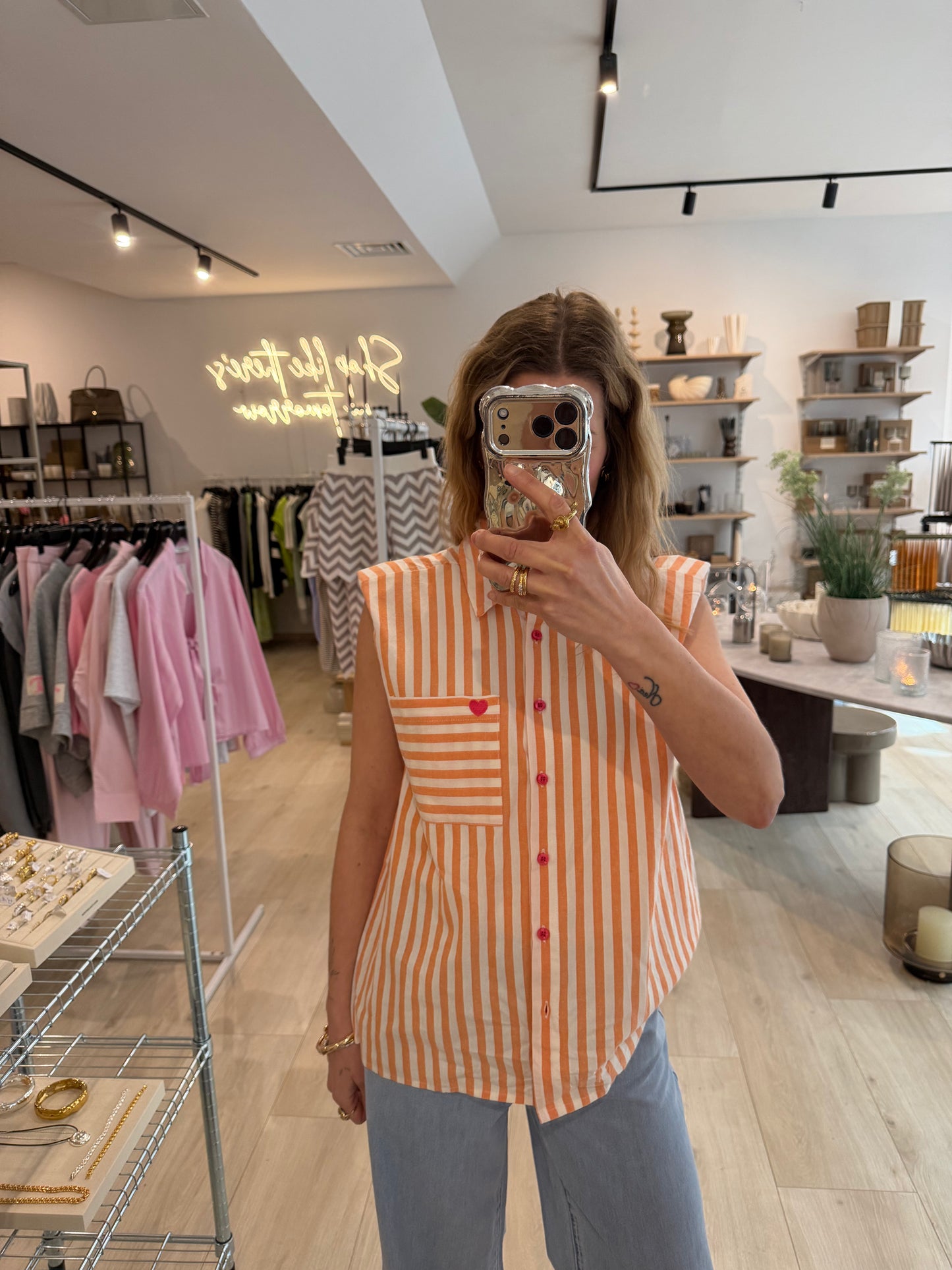 Bluse Stripes orange