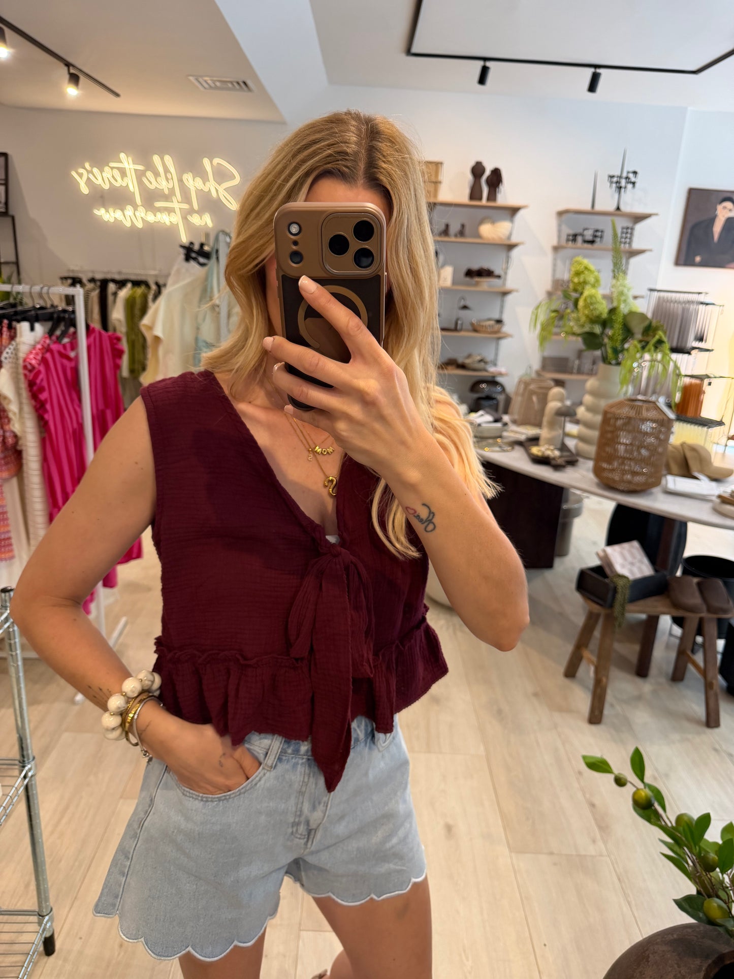 Musselin Top Brombeere