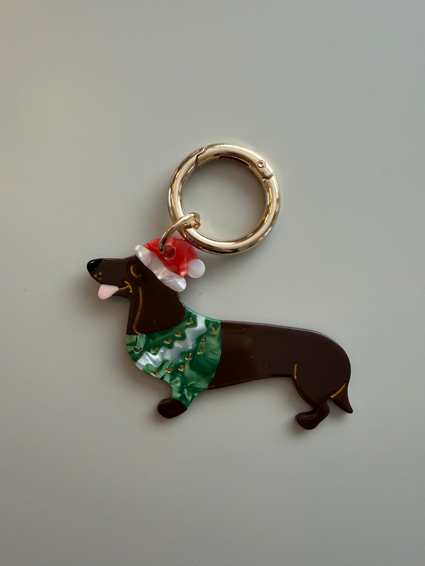 Schlüsselanhänger Dackel Christmas