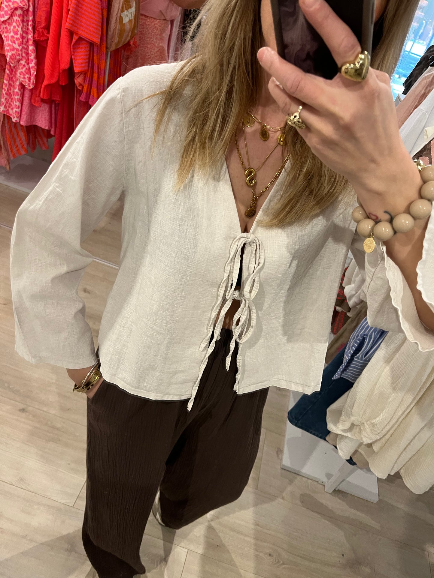 Leinenbluse Jette beige