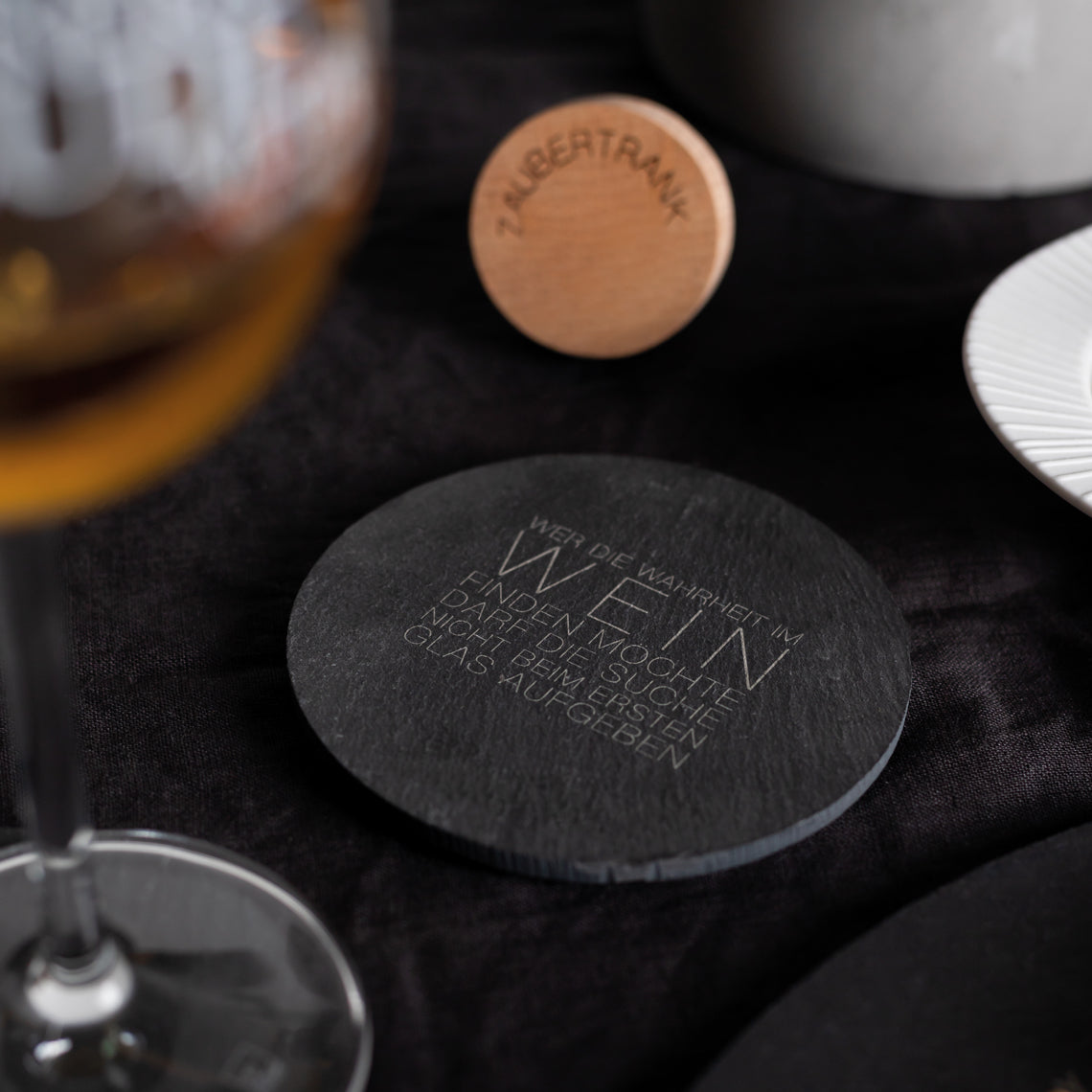 Glasuntersetzer aus Schiefer 2er Set, Wer die Wahrheit...