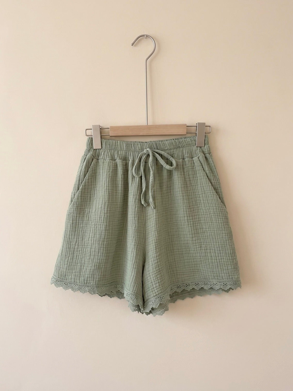 Musselinshorts light green