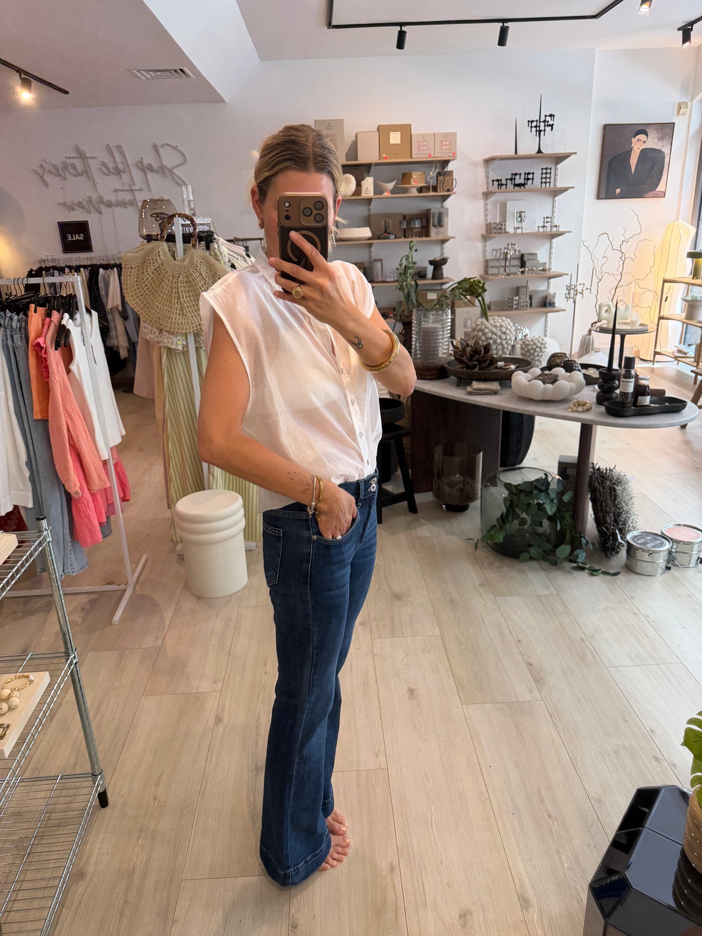 Flared Jeans dark blue