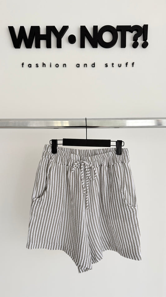 Musselinshorts stripes beige