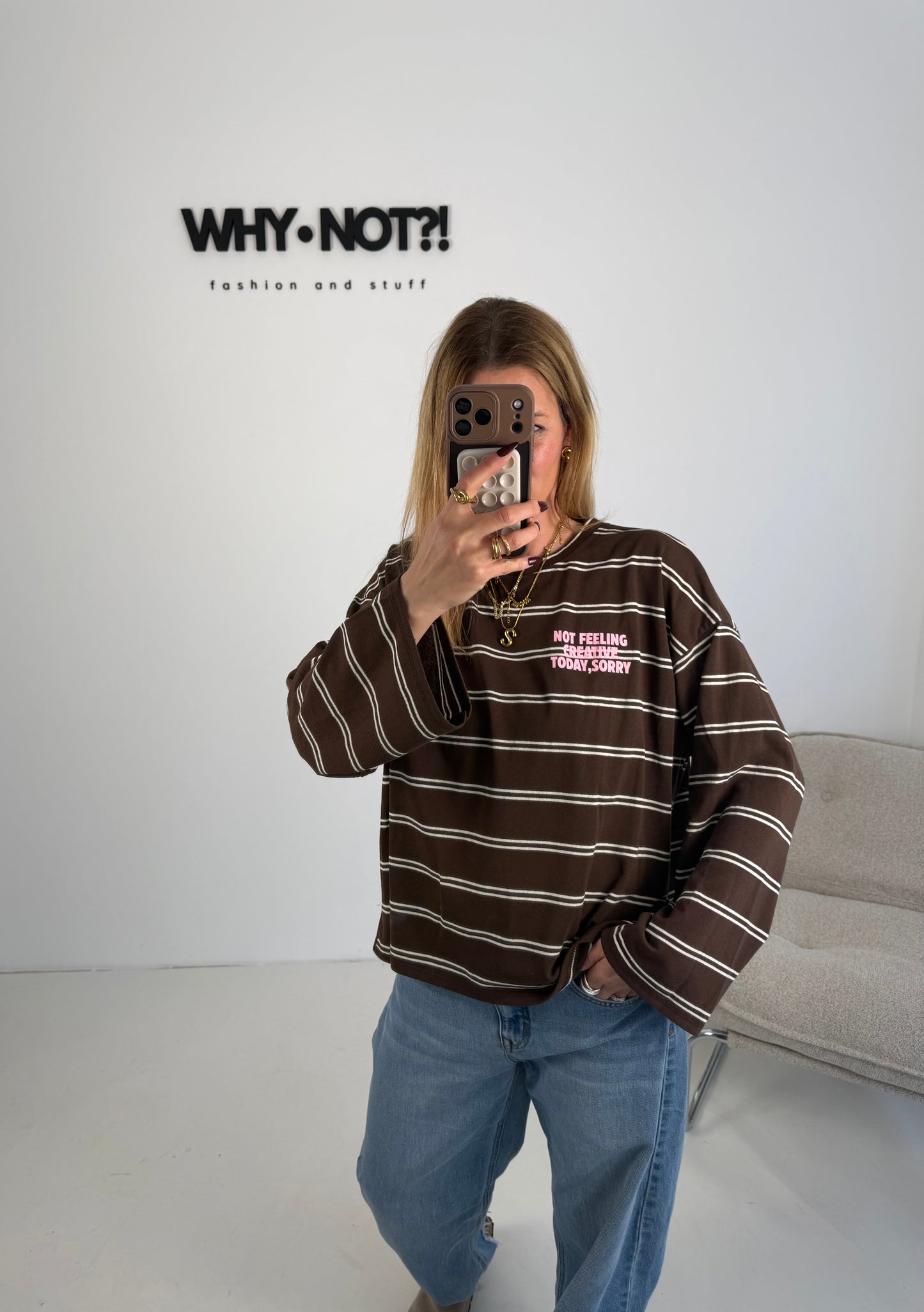 Longsleeve „not feeling creative“ Braun