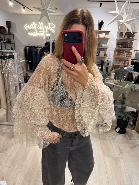 Shirt Clemency Champagner mit Volants