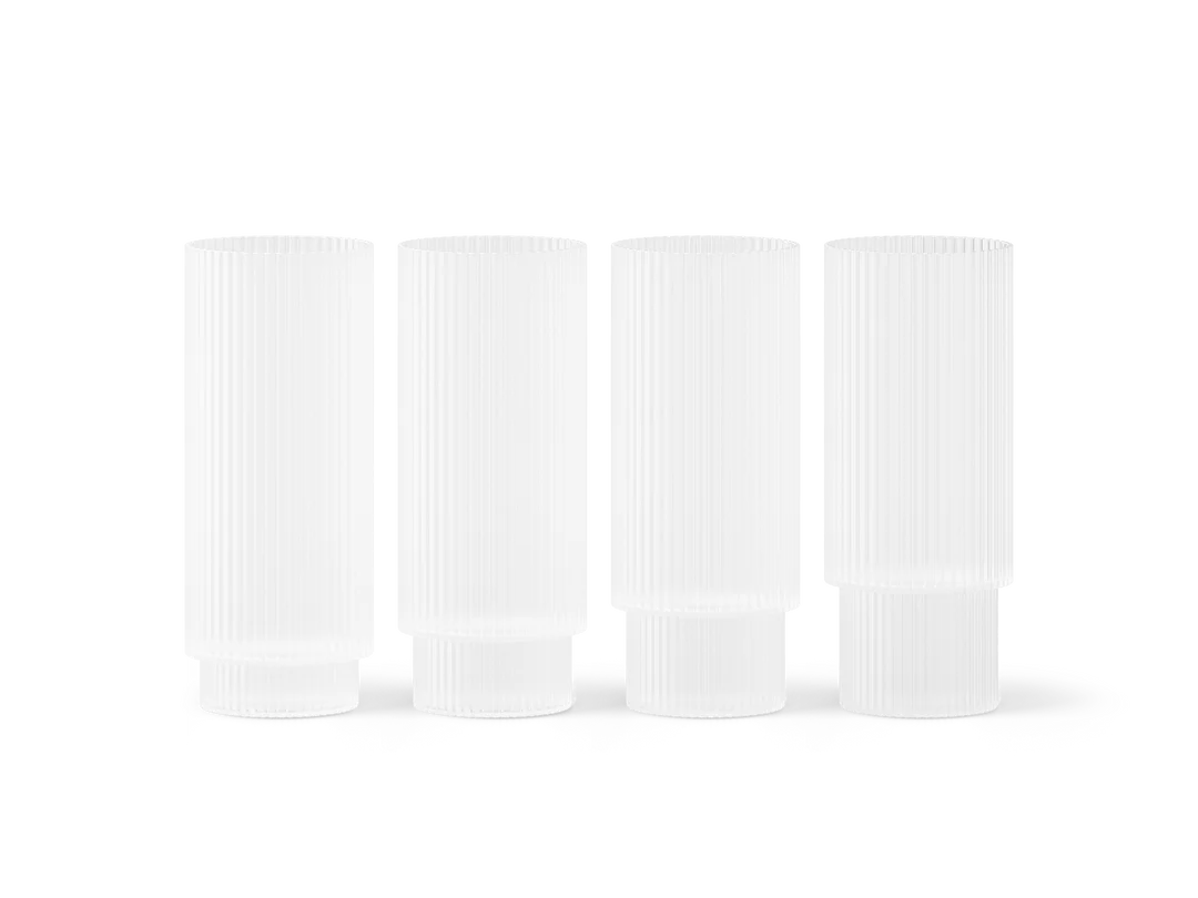 Ripple Longdrink Gläser 4er Set - frosted