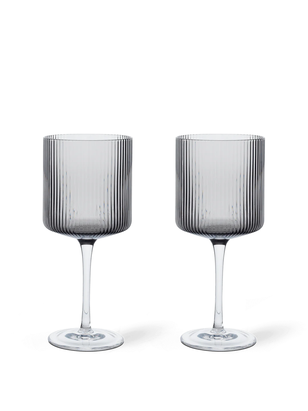 Ripple Rotweingläser 2er Set - smoked grey