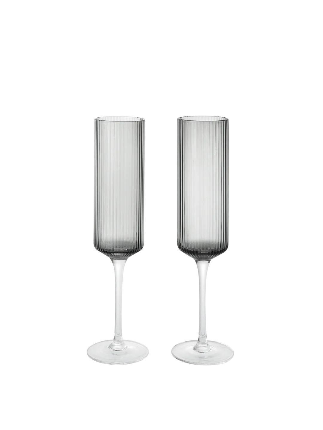 Ripple Sektflöten smoked grey, 2er Set