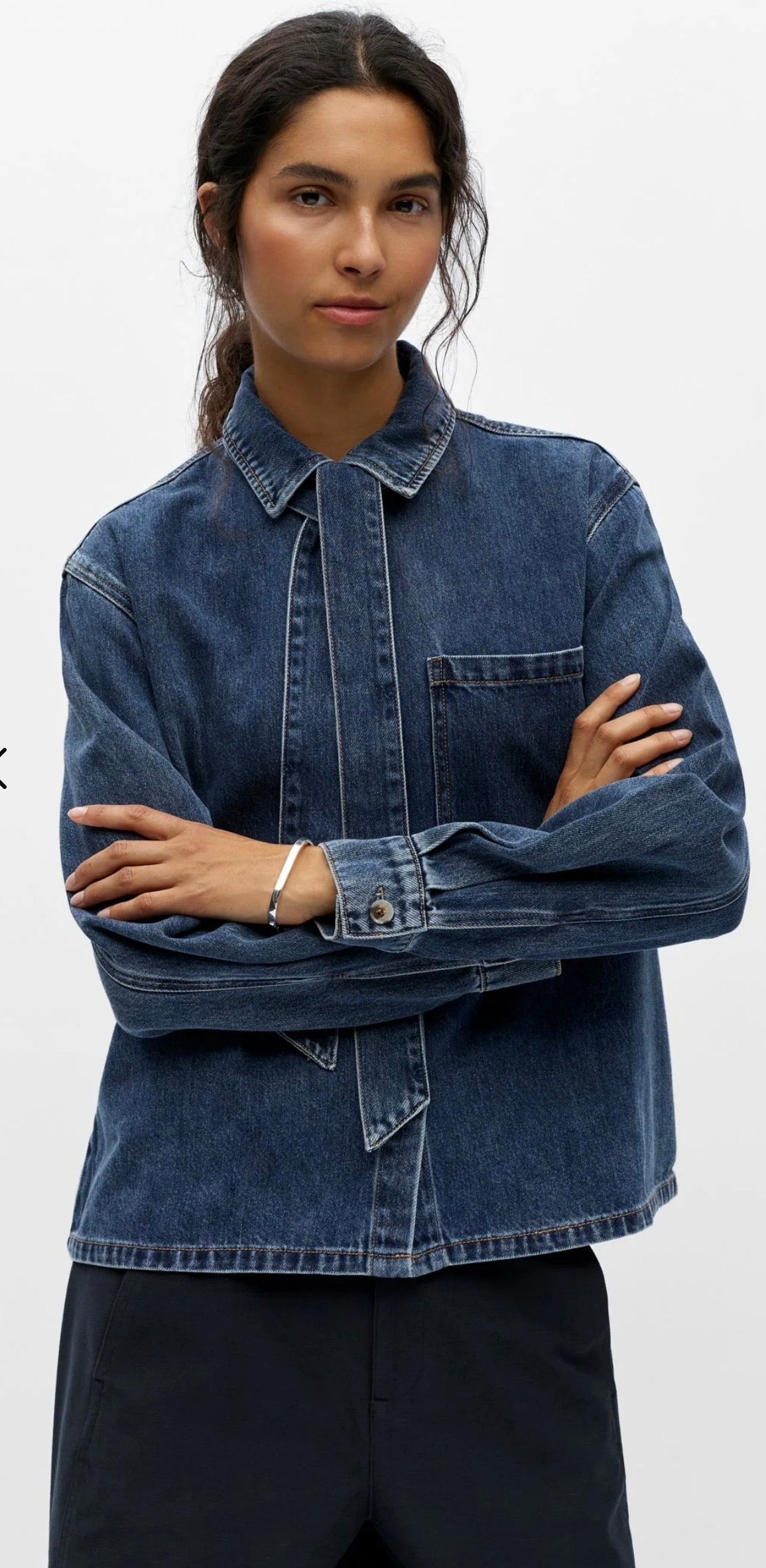 Jeans Hemd mit Schal