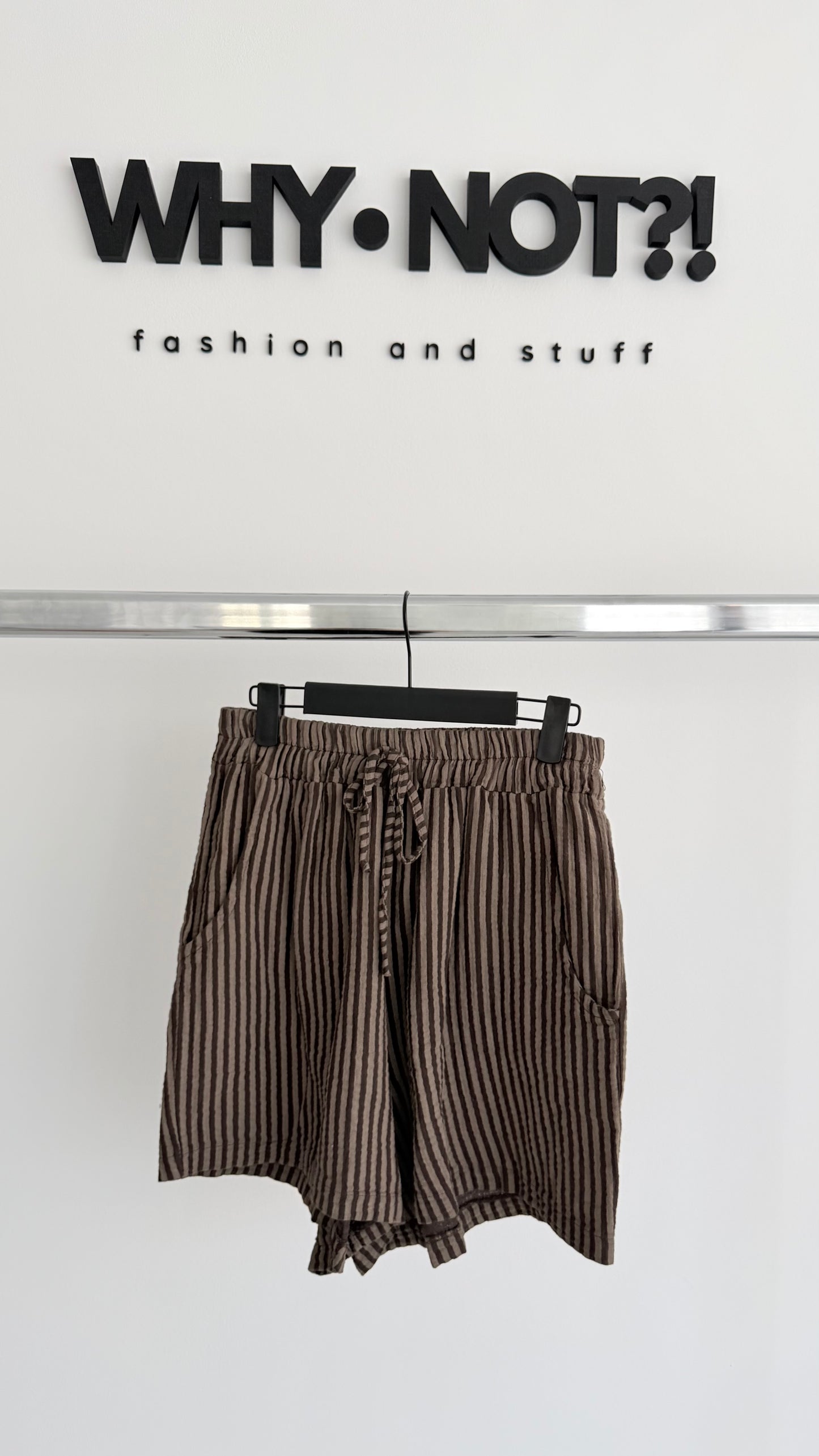 Musselinshorts Stripes Braun