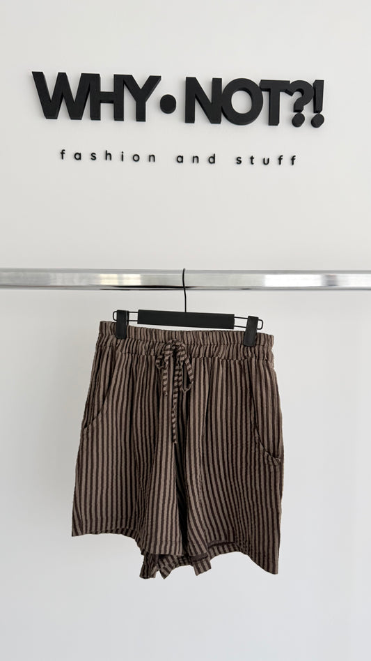 Musselinshorts Stripes Braun