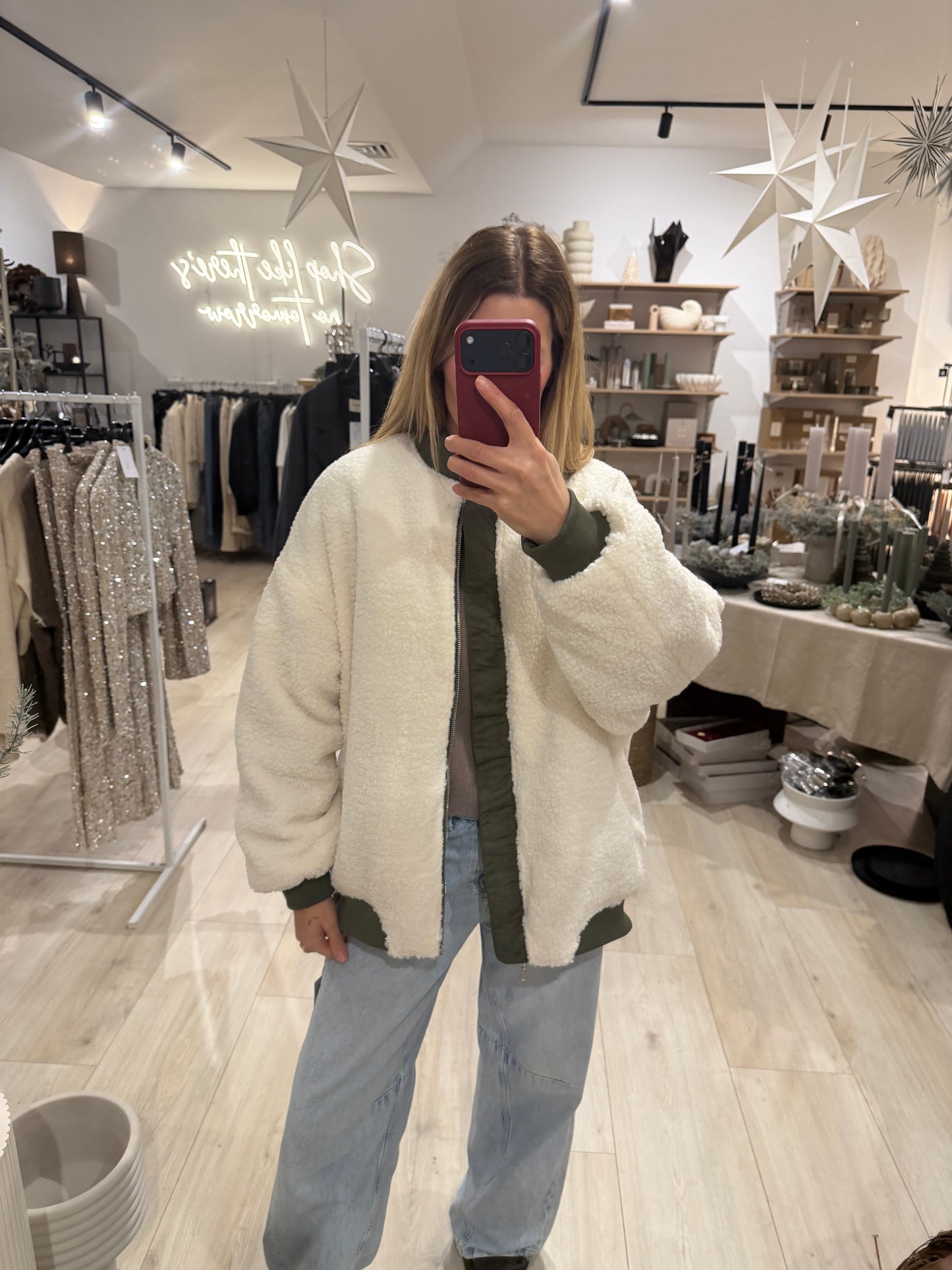 Oversized Bomberjacke Khaki
