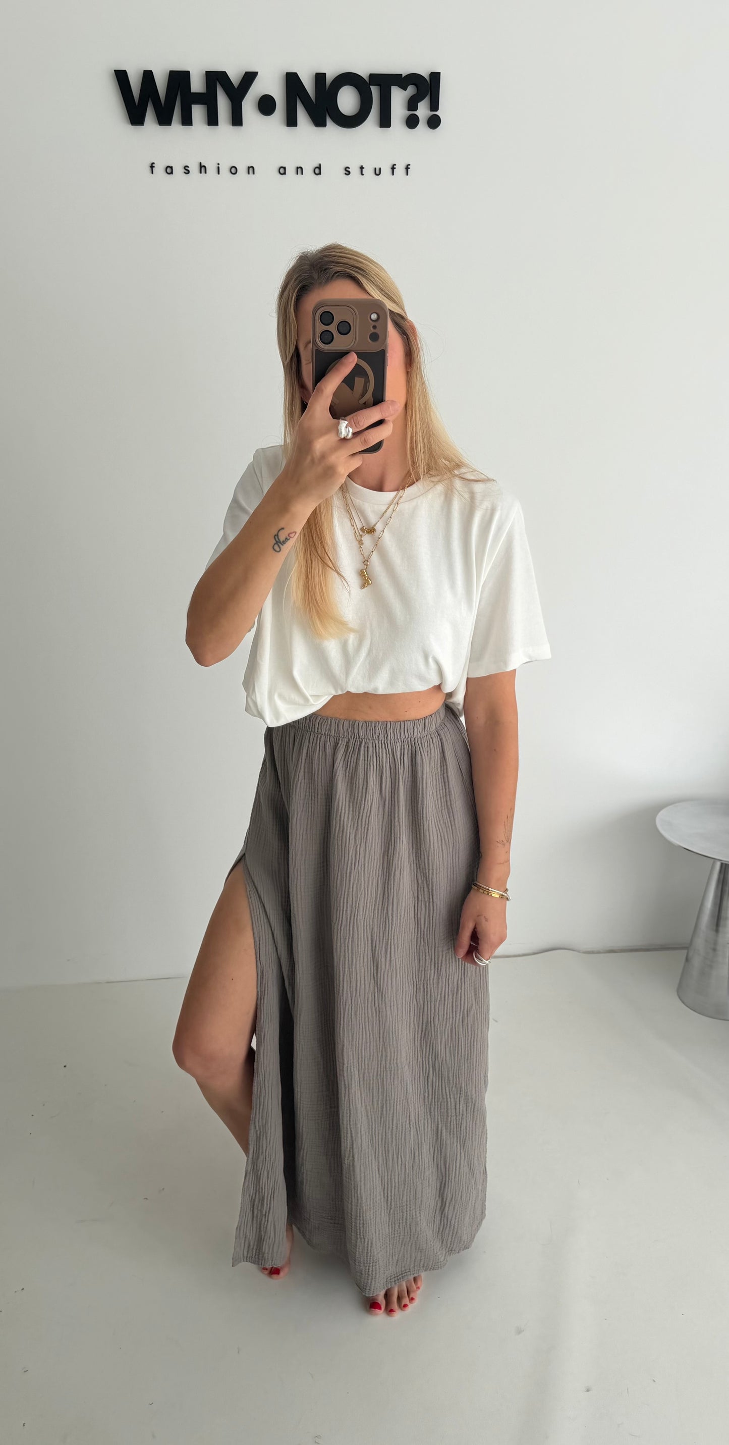 Maxi Musselinrock taupe