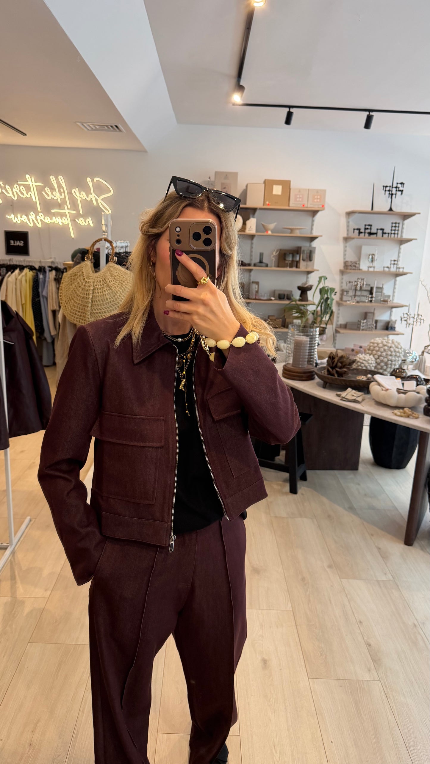 Jacke Cropped Bordeaux