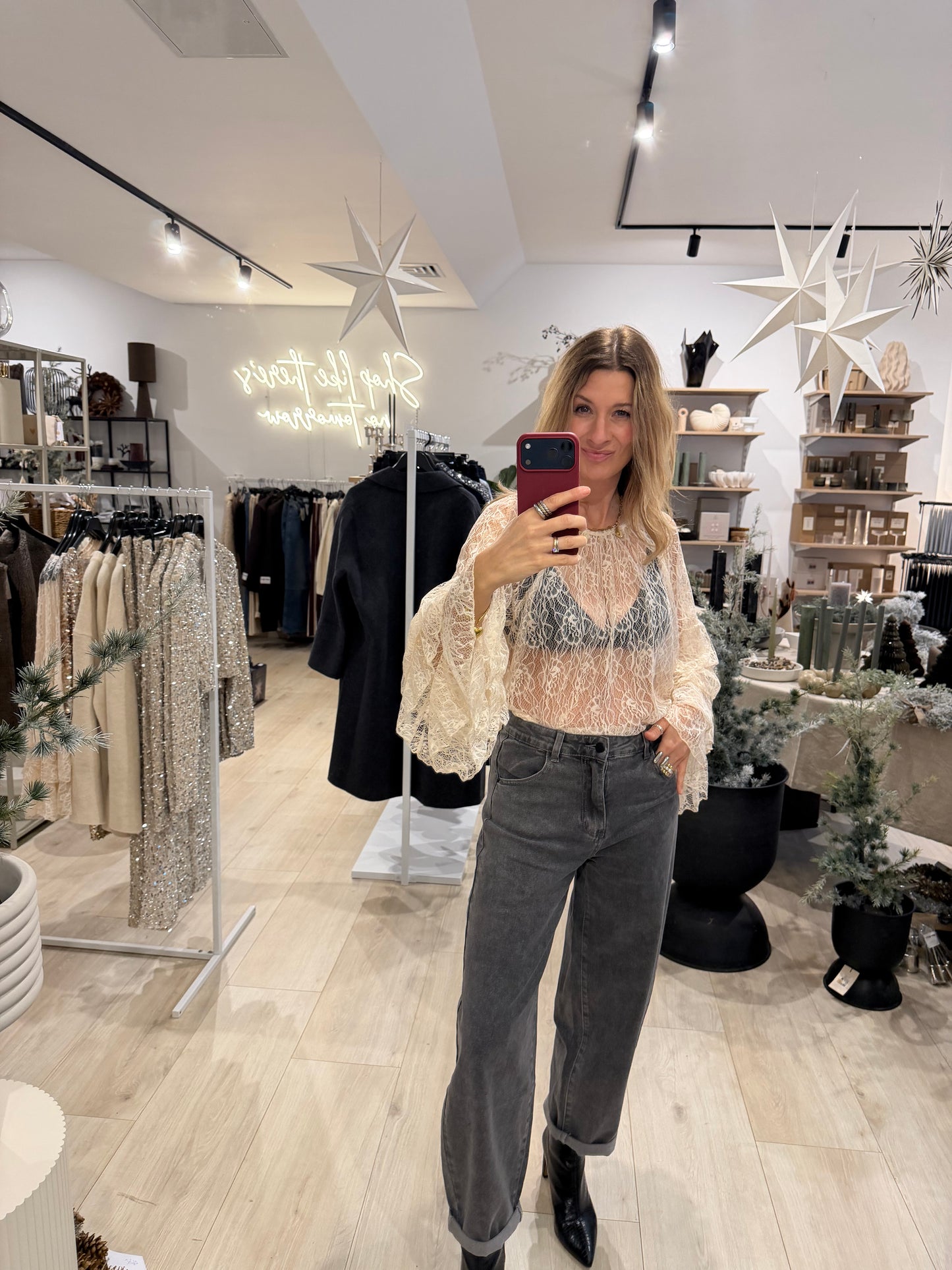 Shirt Clemency Champagner mit Volants