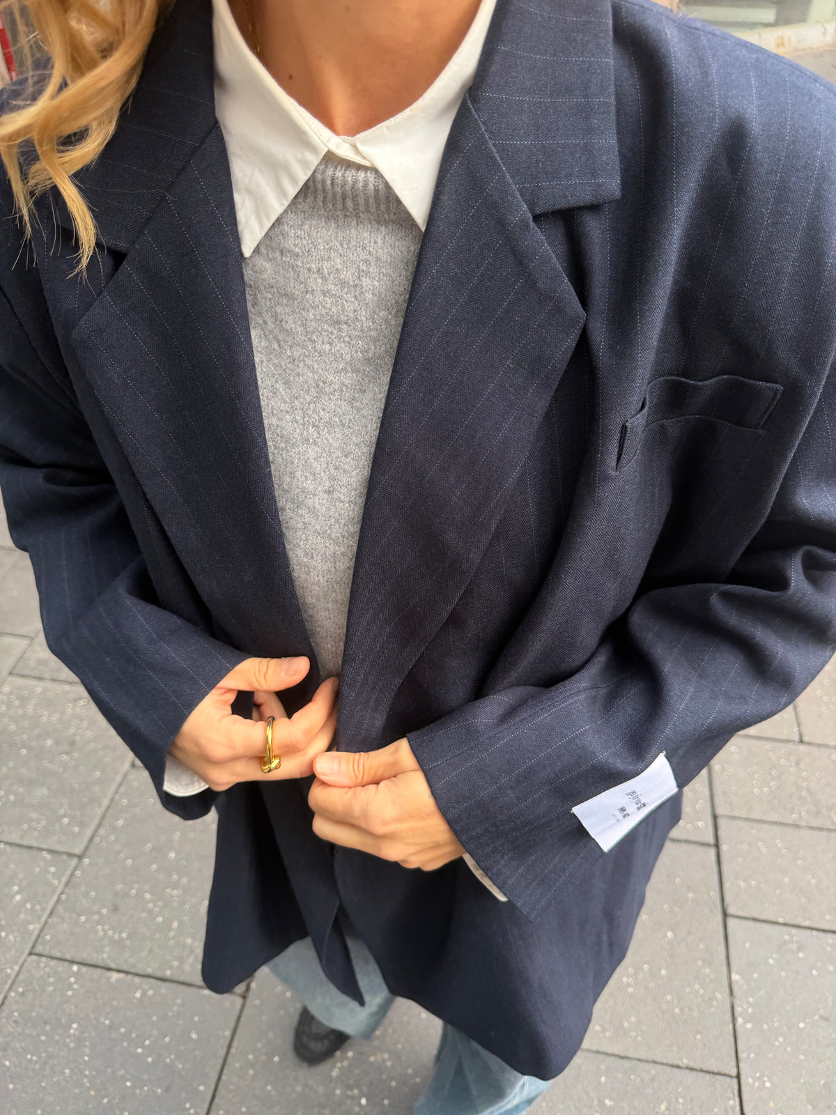 THE STATEMENT Navy Stripes Blazer