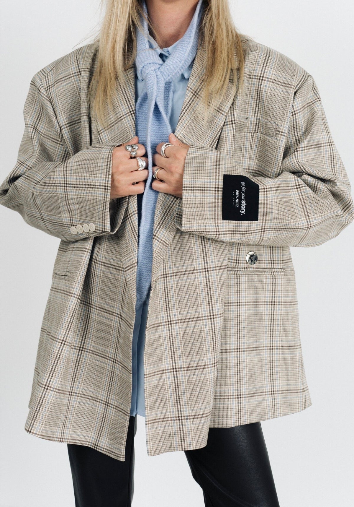 THE STATEMENT Blue/Beige check  Blazer