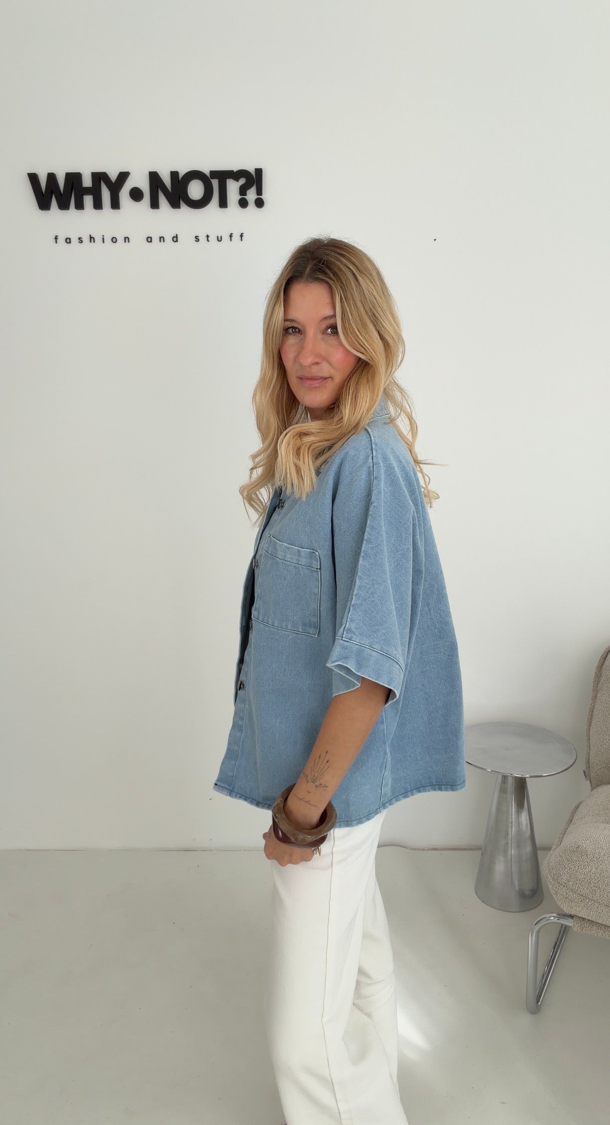 kurzärmeliges Jeanshemd Yuna