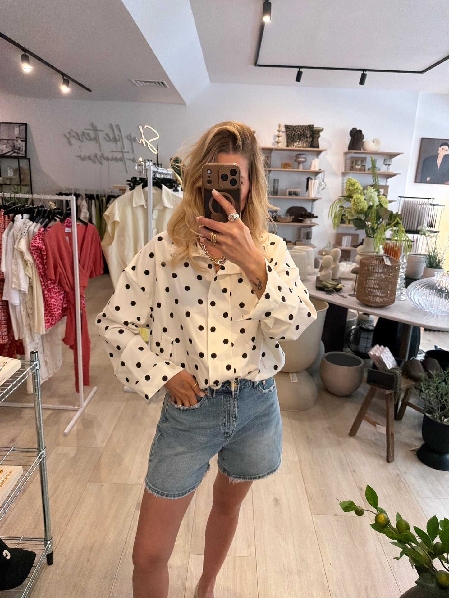 Blusenjacke polka dots