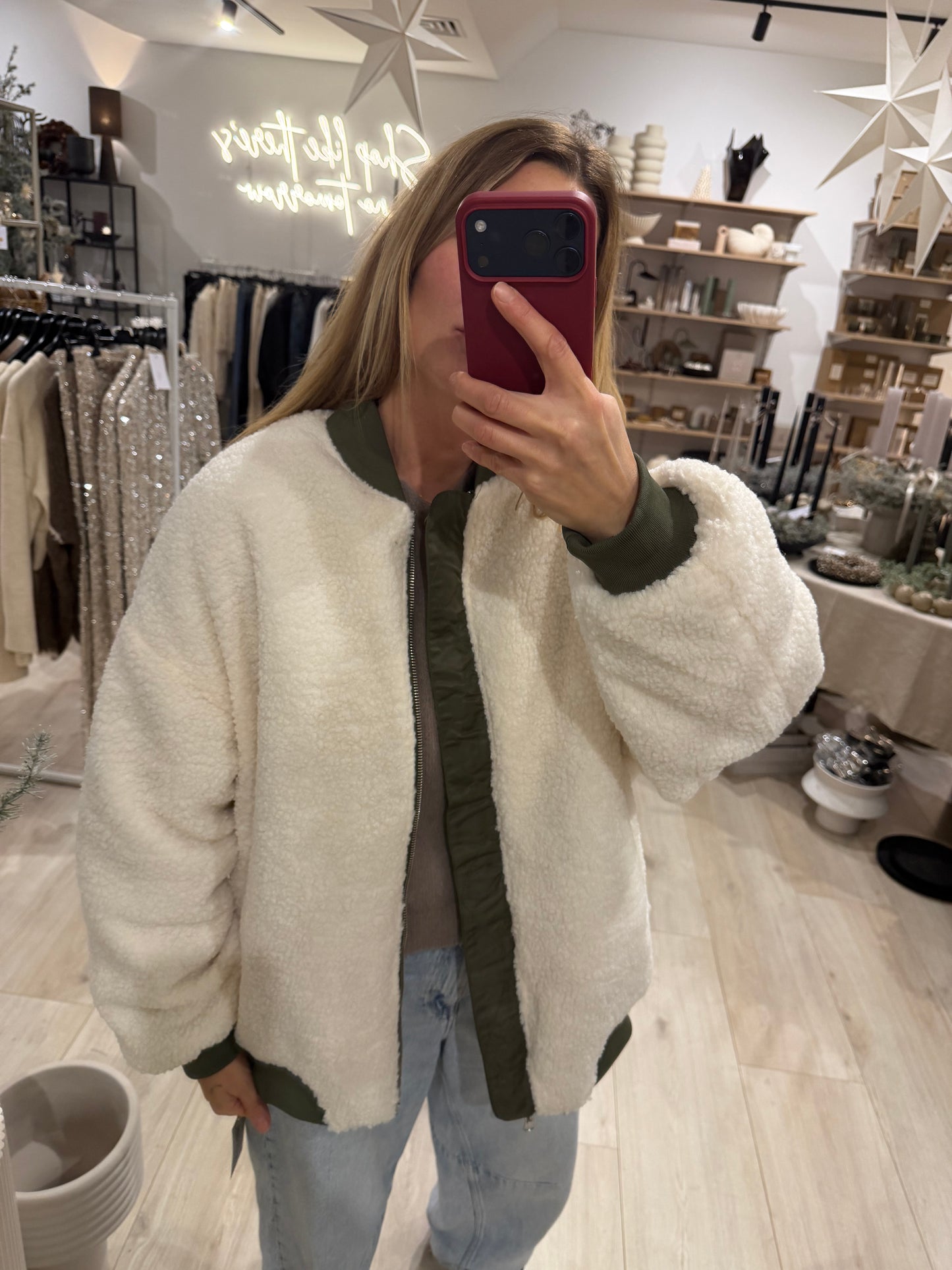 Oversized Bomberjacke Khaki