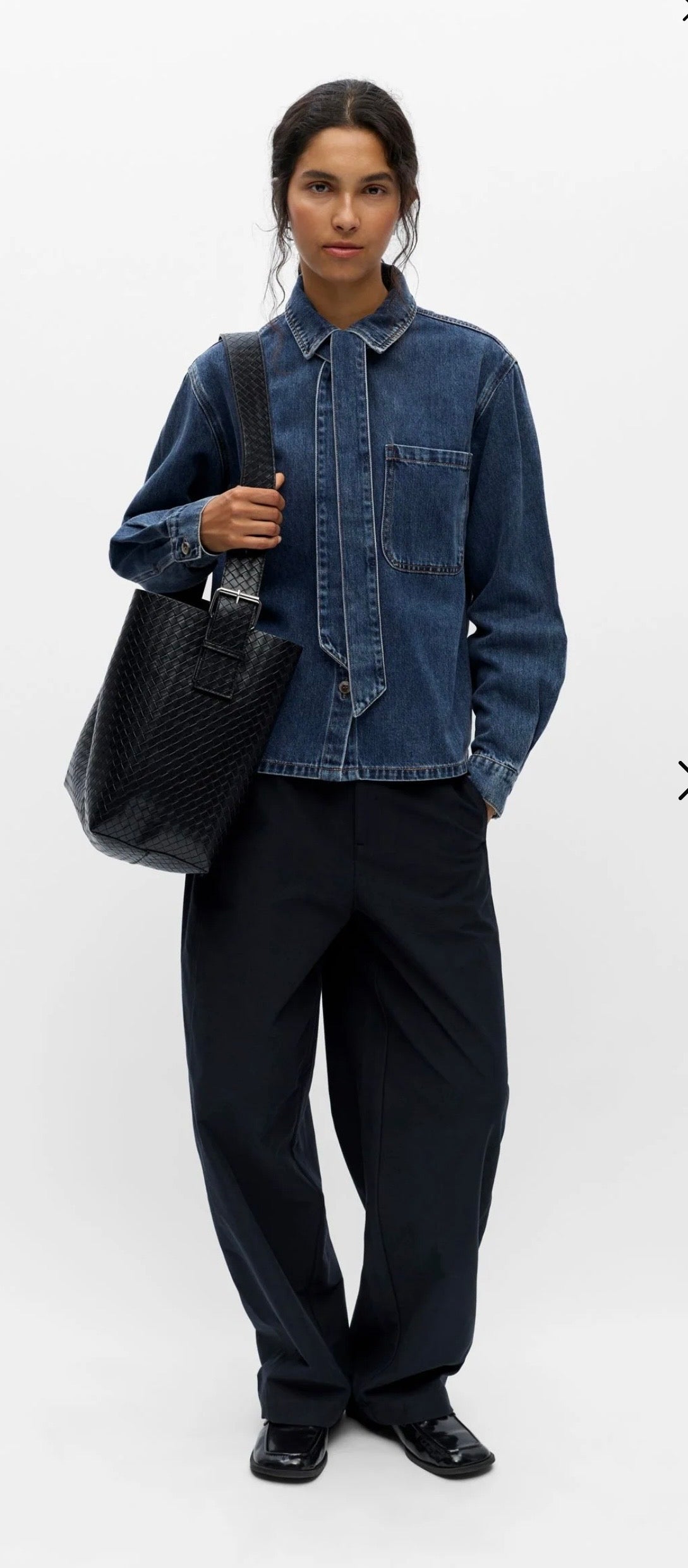Jeans Hemd mit Schal
