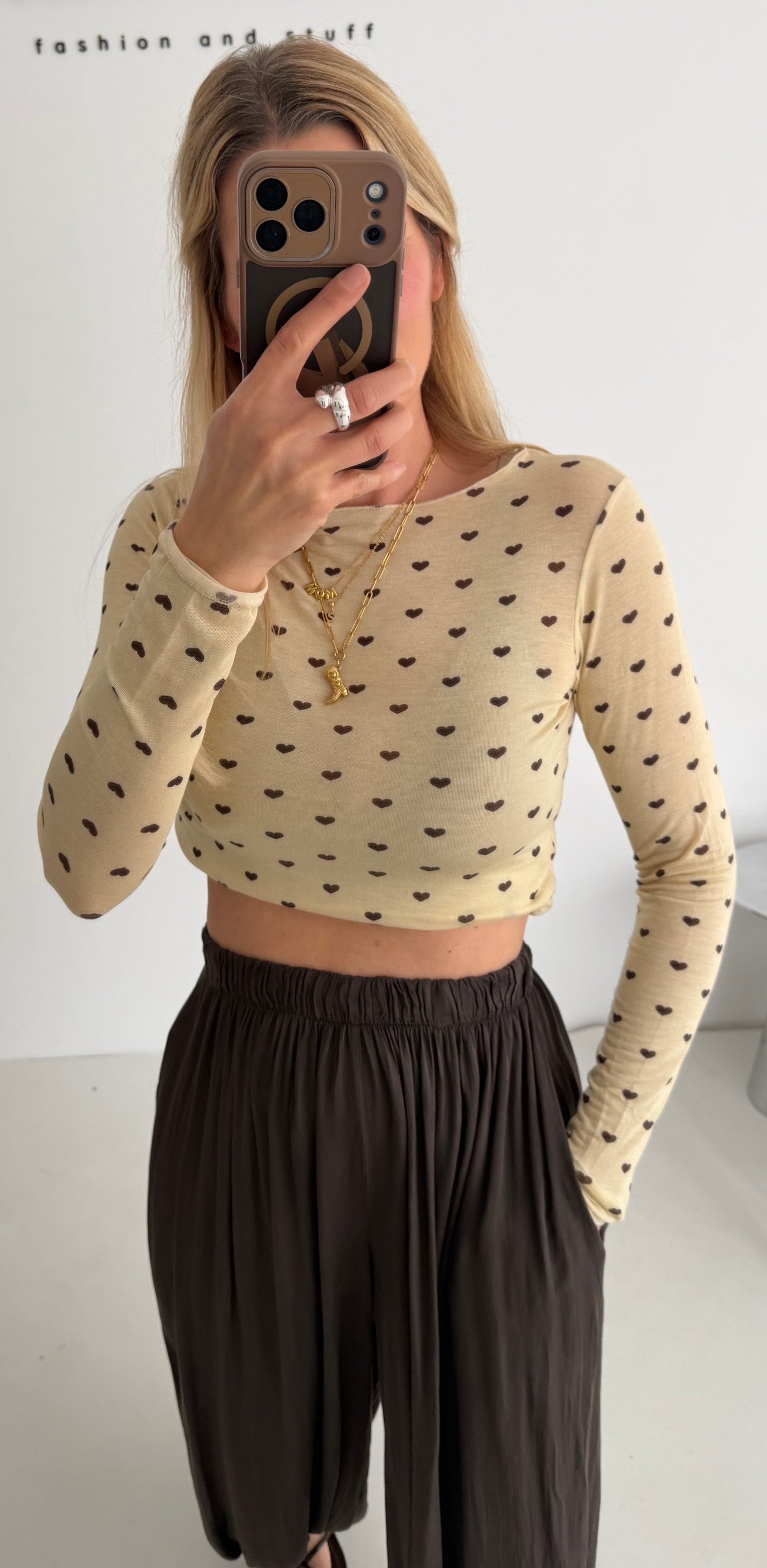 Cashmere Longsleeve gelb heart