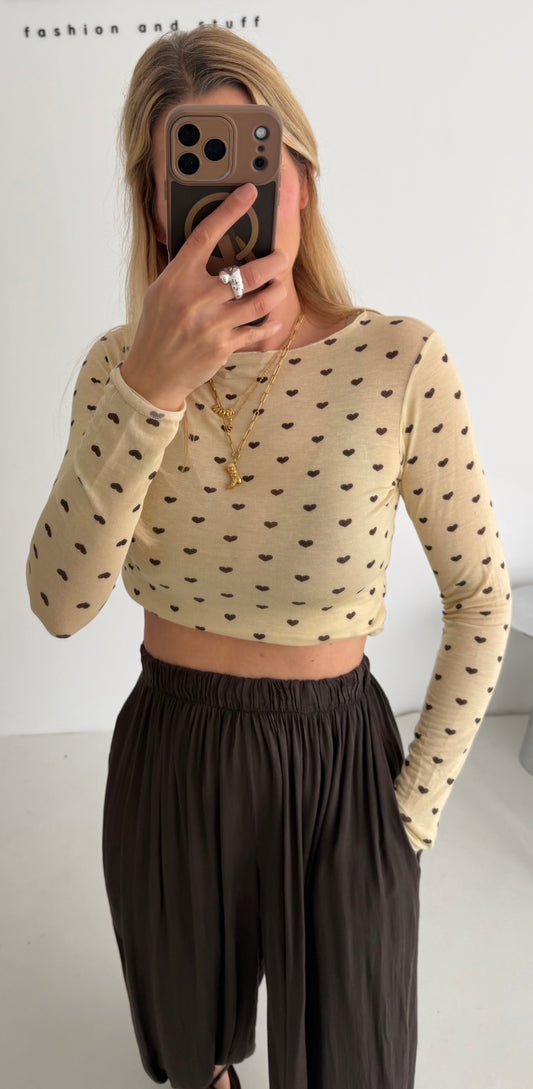 Cashmere Longsleeve gelb heart