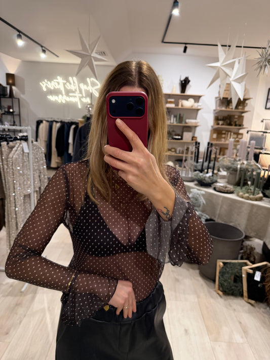 Mesh Shirt Polka Dots