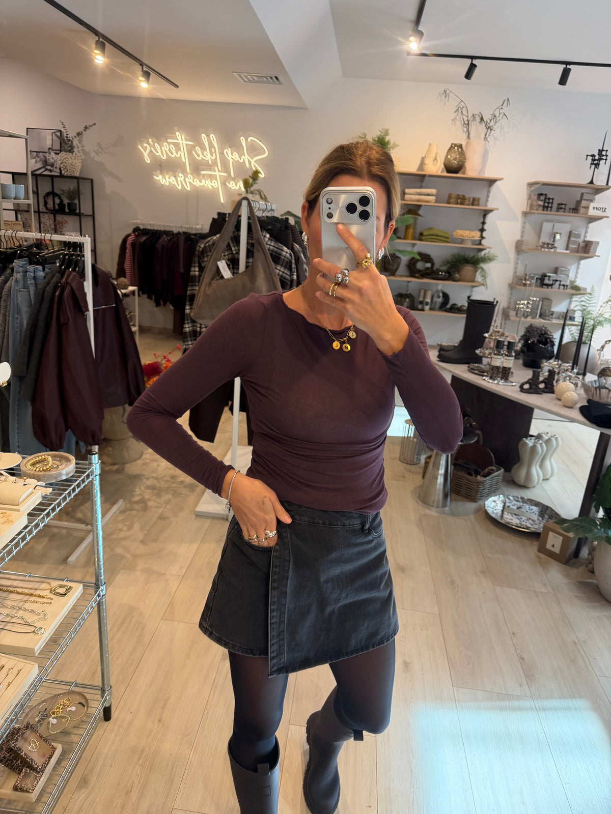 Basic Cashmere Longsleeve burgundy