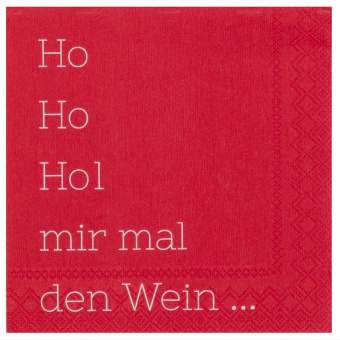 Cocktailserviette Ho Ho Hol mir mal den Wein, Räder