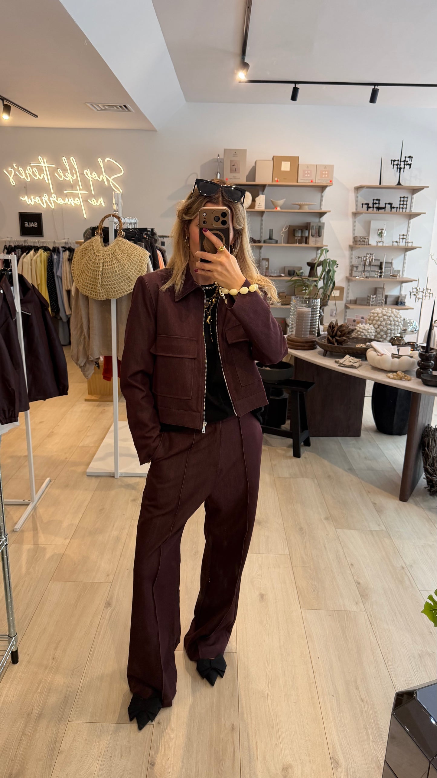 Jacke Cropped Bordeaux