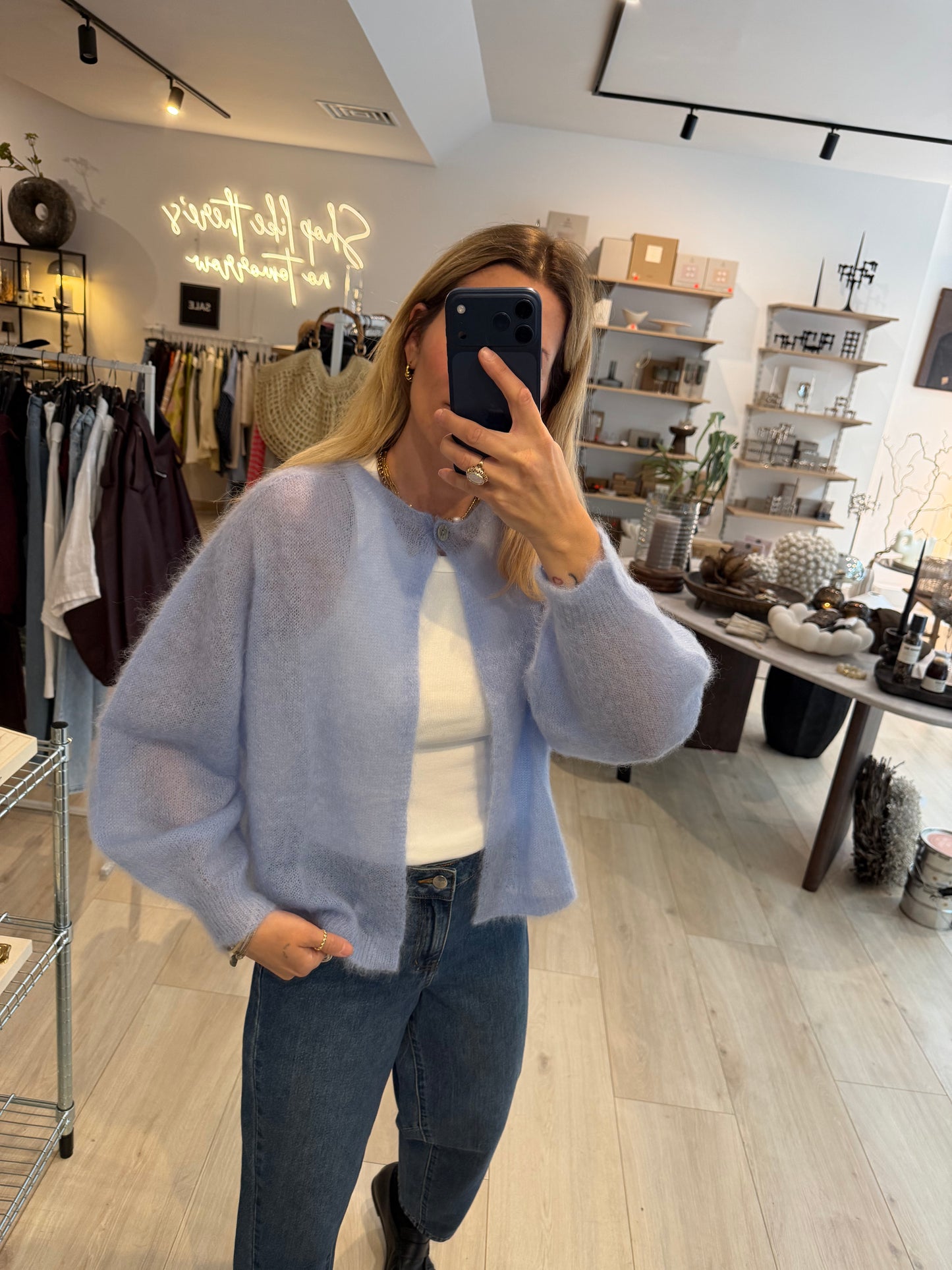 Sommermohair Cardigan light Blue