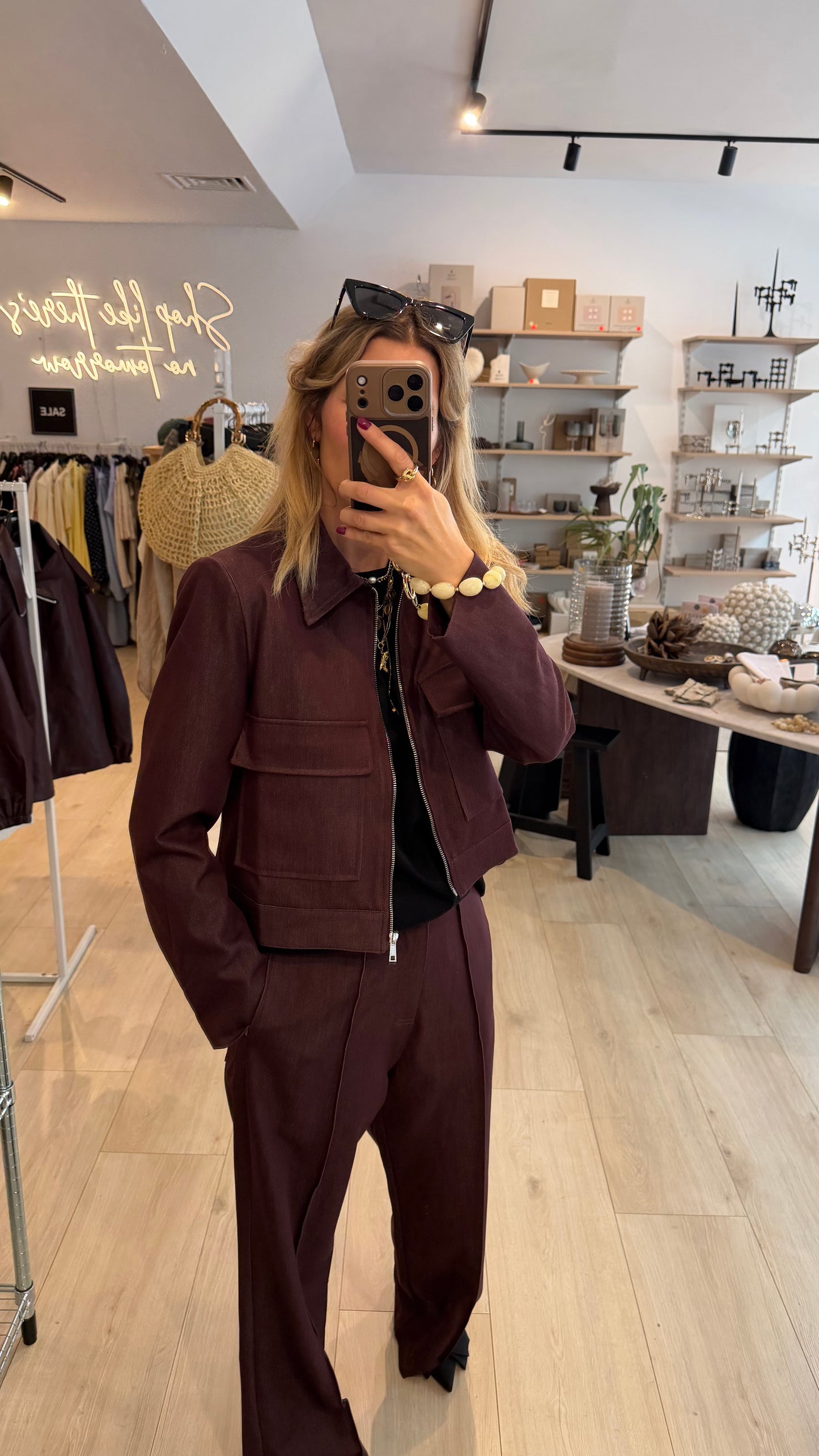Jacke Cropped Bordeaux